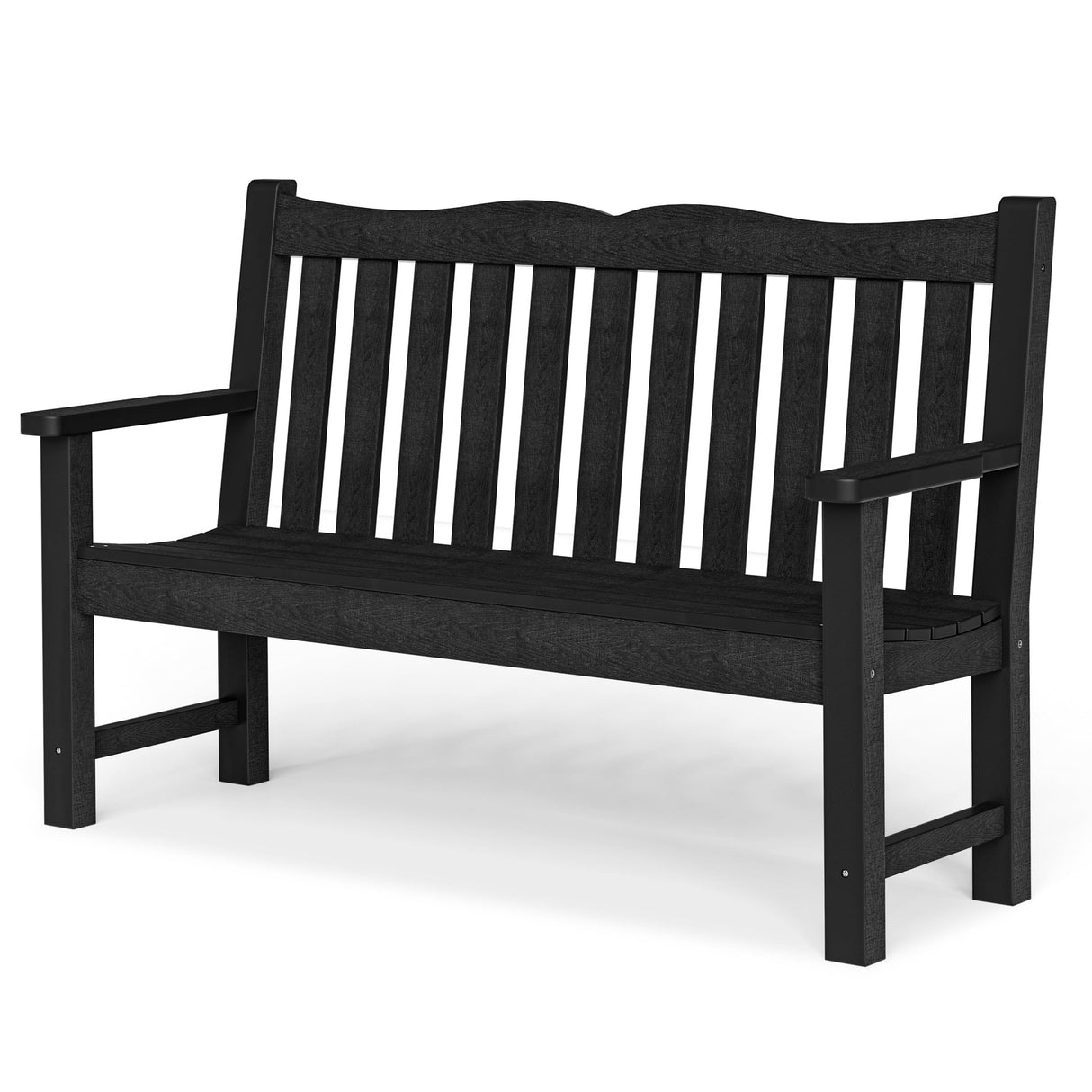 Stoog Outdoor Bench, 2-Person Garden Benches for Outdoors, All-Weather HIPS Garden Bench with 800 lbs Weight Capacity, Never Rot or Fade, for Garden, Porch, Backyard and Park, Black Stoog
