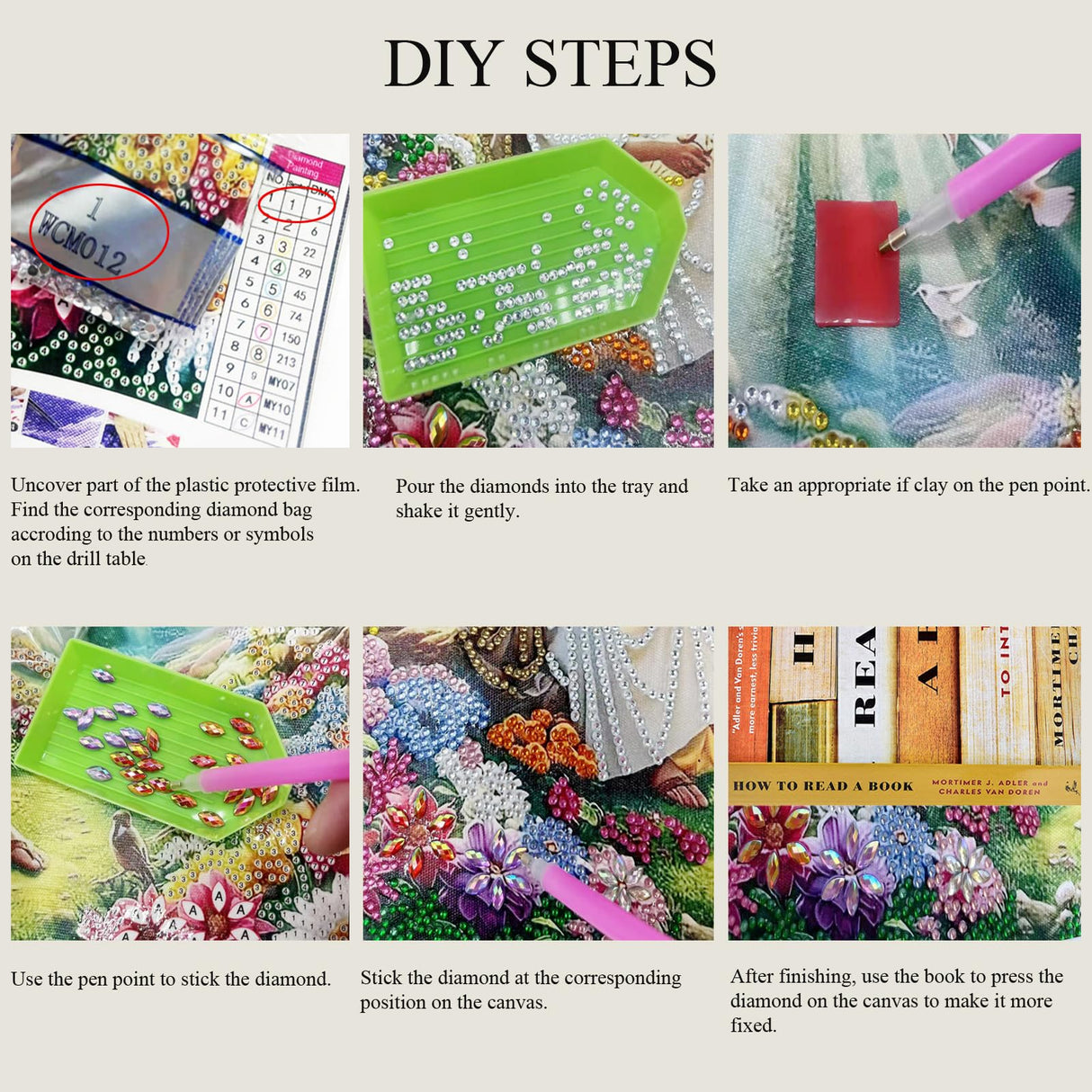 Faith, Love, Hope Diamond Painting Kits for Adult, Inspirational 5D Diamond Art Kits for Beginners, DIY Spring Flower Floral Special Shaped Drill Diamond Dots Gem Paint Art Craft, Home Decor 12x12In wavaiov