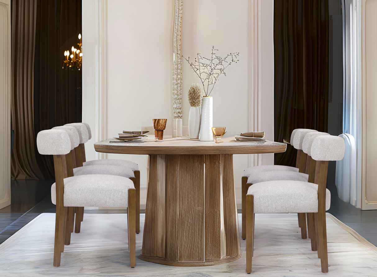 RNKSFX Wooden Dining Chairs Set of 8 Upholstered Kitchen & Dining Room Linen Fabric Chairs Mid Century Modern Dining Woven Chairs Low Back, Beige Fabric RNKSFX