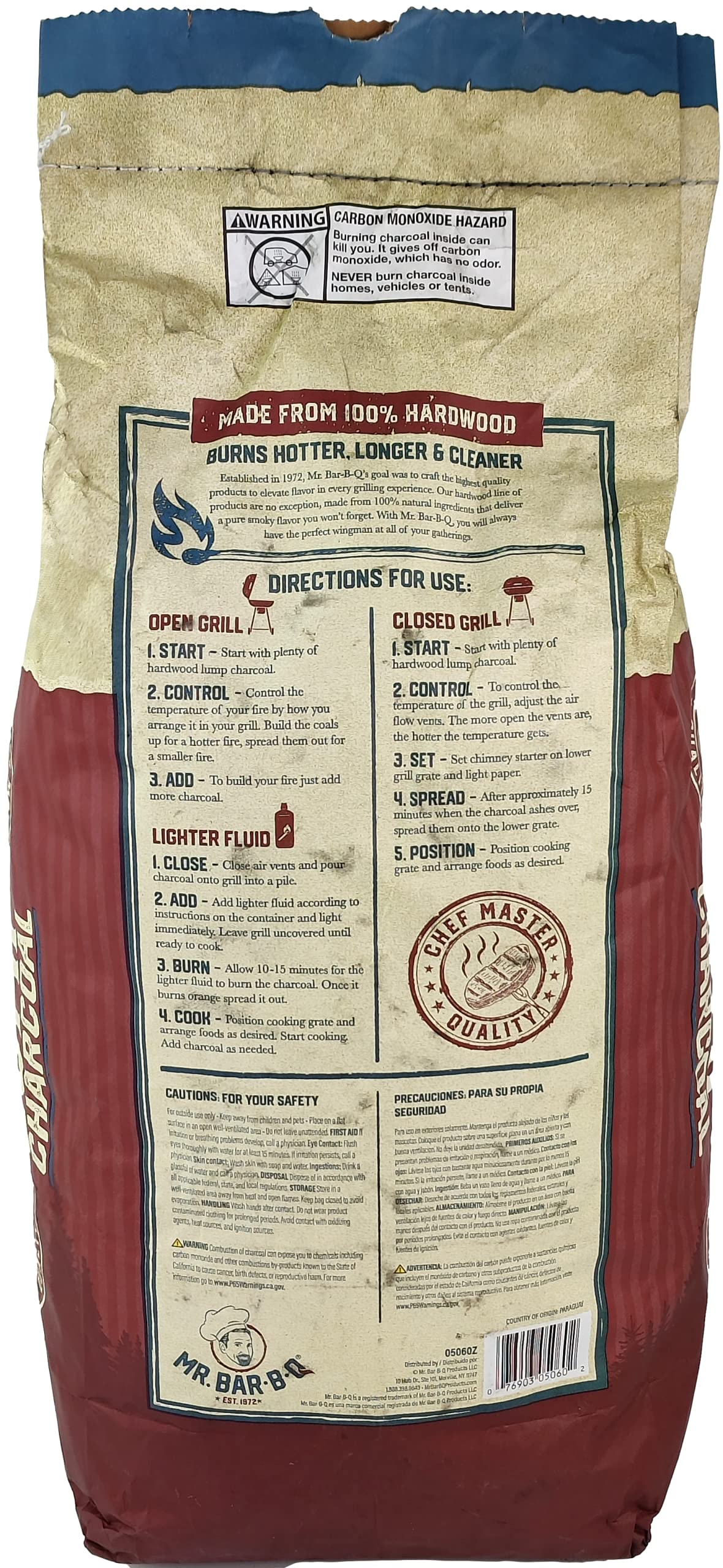 All Natural Hardwood Lump Charcoal, Burns Hotter, Longer & Cleaner, Low Ash & Easy to Light, Natural Hardwood Lump Charcoal for Grilling, Smoking, Kamado and Kettle Grills by Mr. Bar-B-Q (8-Pound Bag) Mr. Bar-B-Q