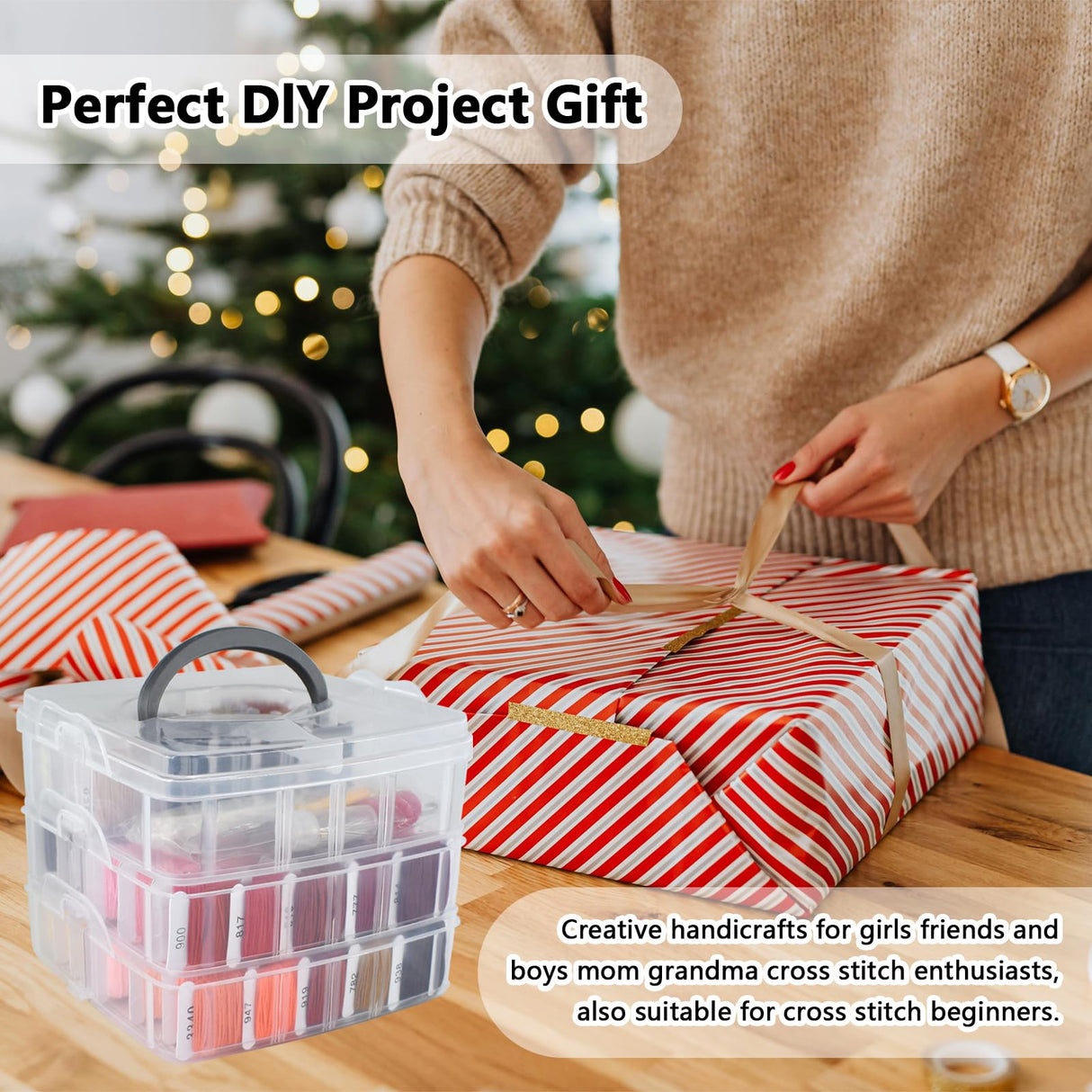 187Pcs Embroidery Floss Kit, 150 Colors Cross Stitch Thread Tools with Organizer Storage Box, Include Scissors, Thimble, Sewing Needle, Threader and Remover, Friendship Bracelet String Make BDS-HOME