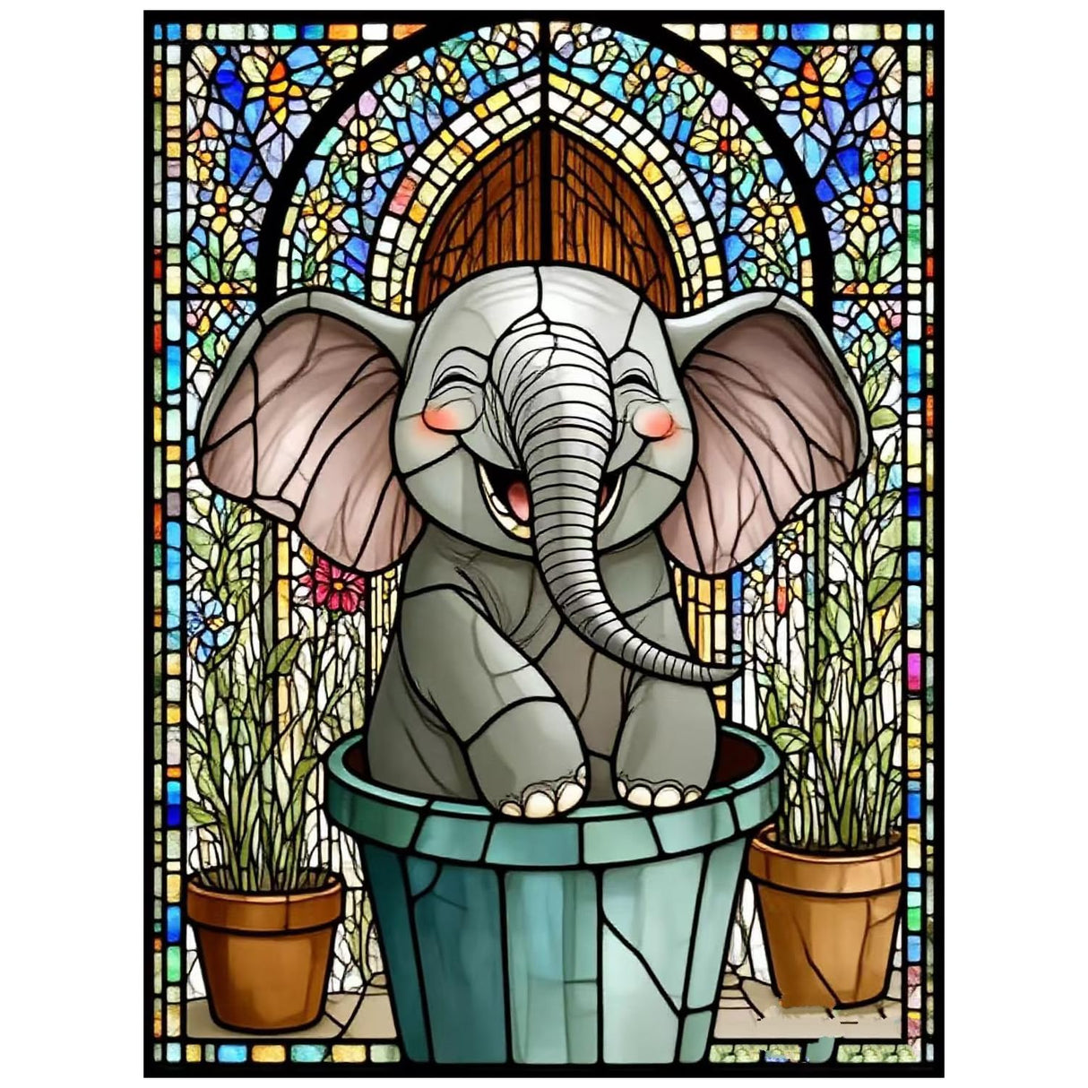 Cute Elephant Diamond Painting Kit for Adults & Beginners - 5D Full Round Drill Animal DIY Art for Home Wall Decor, Relaxing Stress Relief Gift for Women, Mom12x16 Inch Generic