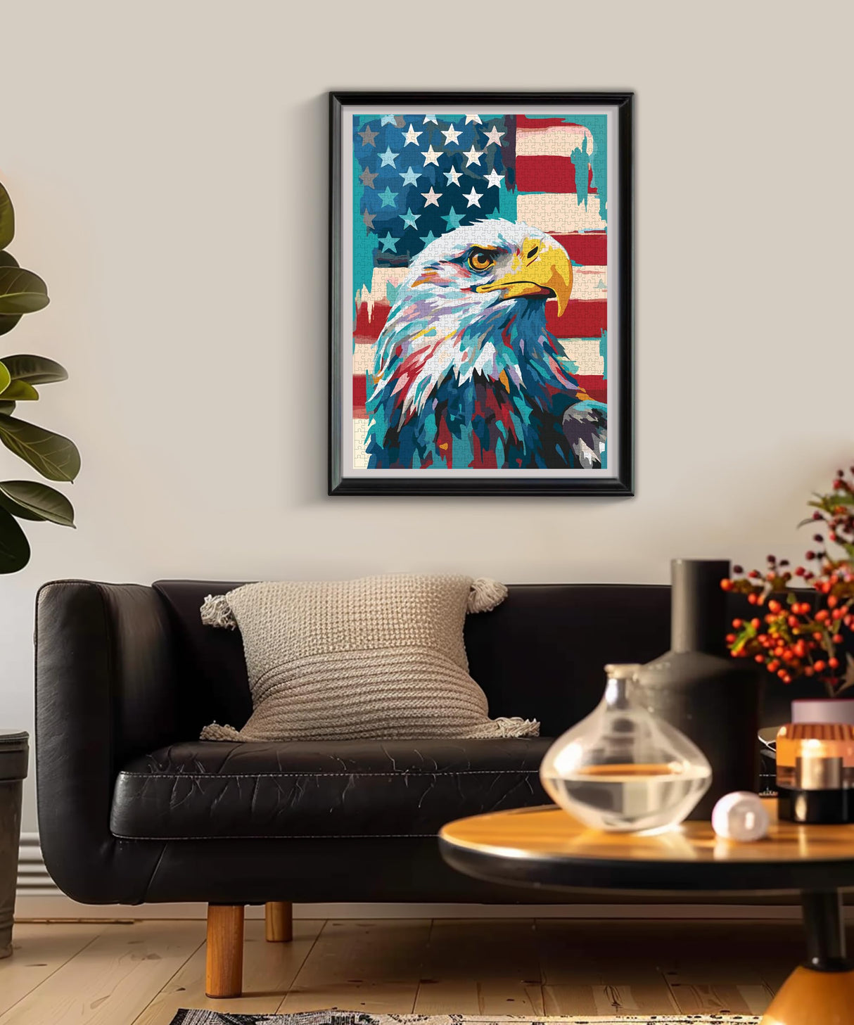 Petrala Jigsaw Puzzles 1000 Pieces for Adults Bald Eagle 1000 Piece Puzzle for Adults Fun American Flag Patriotic Jigsaw Puzzles for Adults Kit with Letters on Back, Fit Together Perfectly Petrala