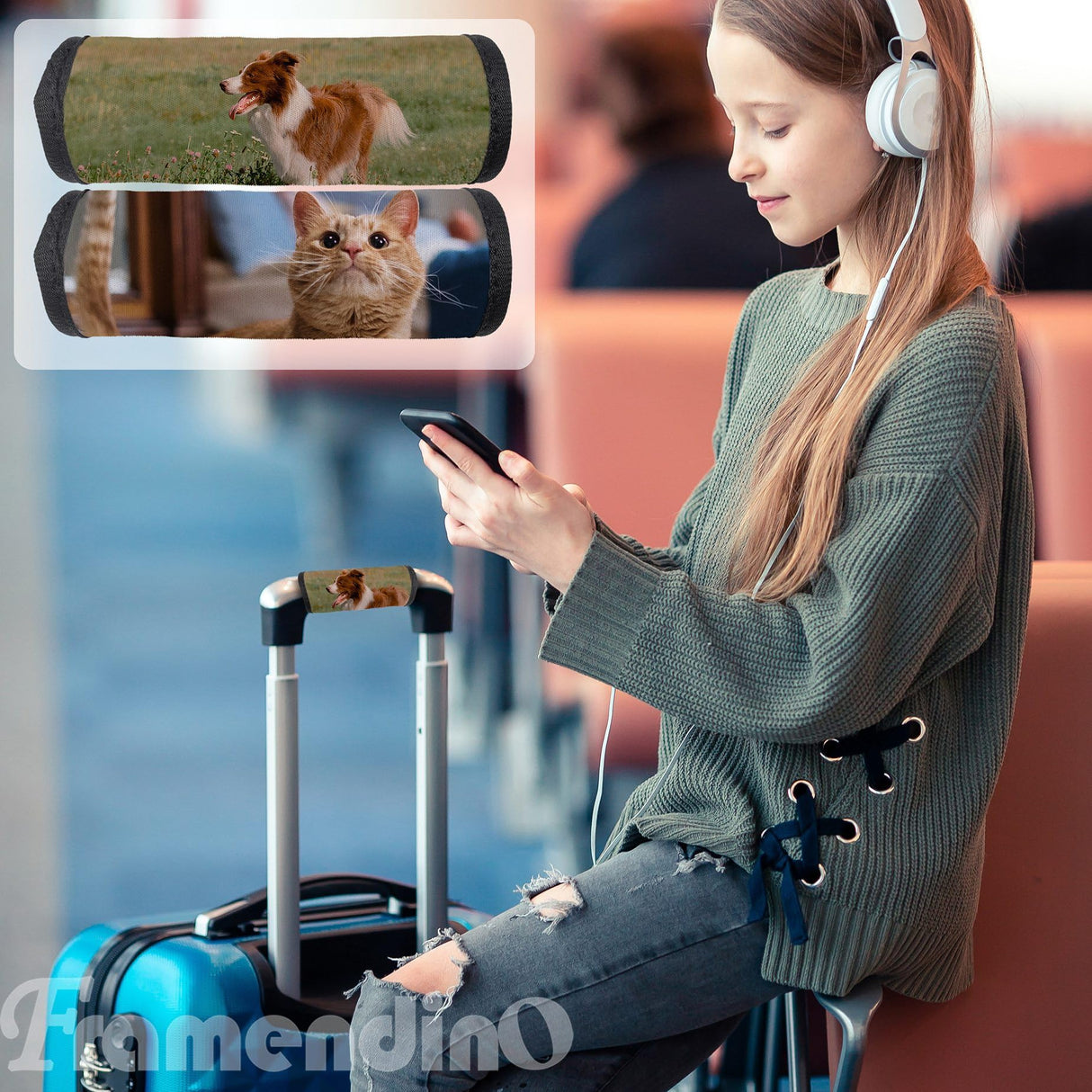 Framendino, 20 Pack Sublimation Luggage Handle Wraps Heat Transfer Neoprene for DIY Travel Suitcase Identifiers Framendino