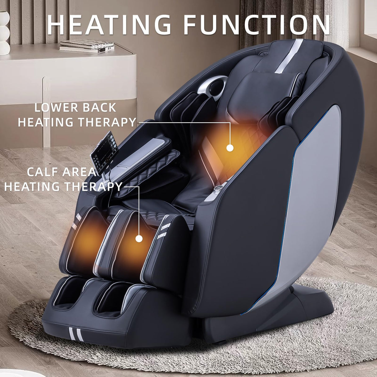 MassaMAX 4D Full Body Massage Chair with Zero Gravity, Extendable Footrest, SL Track, 15 Modes, AI Voice Control, Yoga Stretch, Foot Rollers, and Waist & Calves Heating Comfort with Cover (Black) MassaMAX