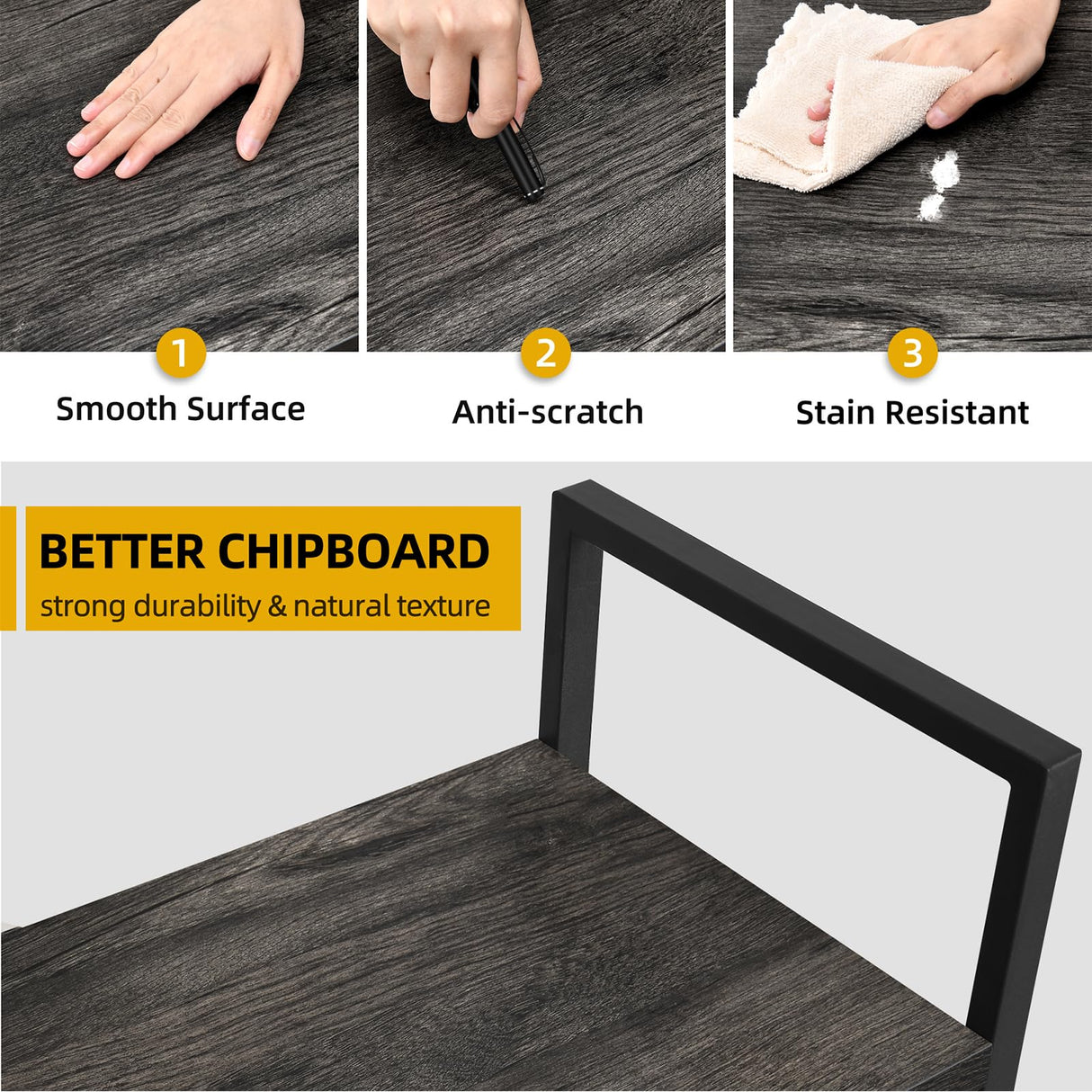 DWVO 5 Tier Bookshelf, Industrial Bookshelves Open Shelf Bookcase, Storage Shelves Organizer Display Rack for Bedroom,Living Room,Office,Kitchen, Charcoal Gray DWVO