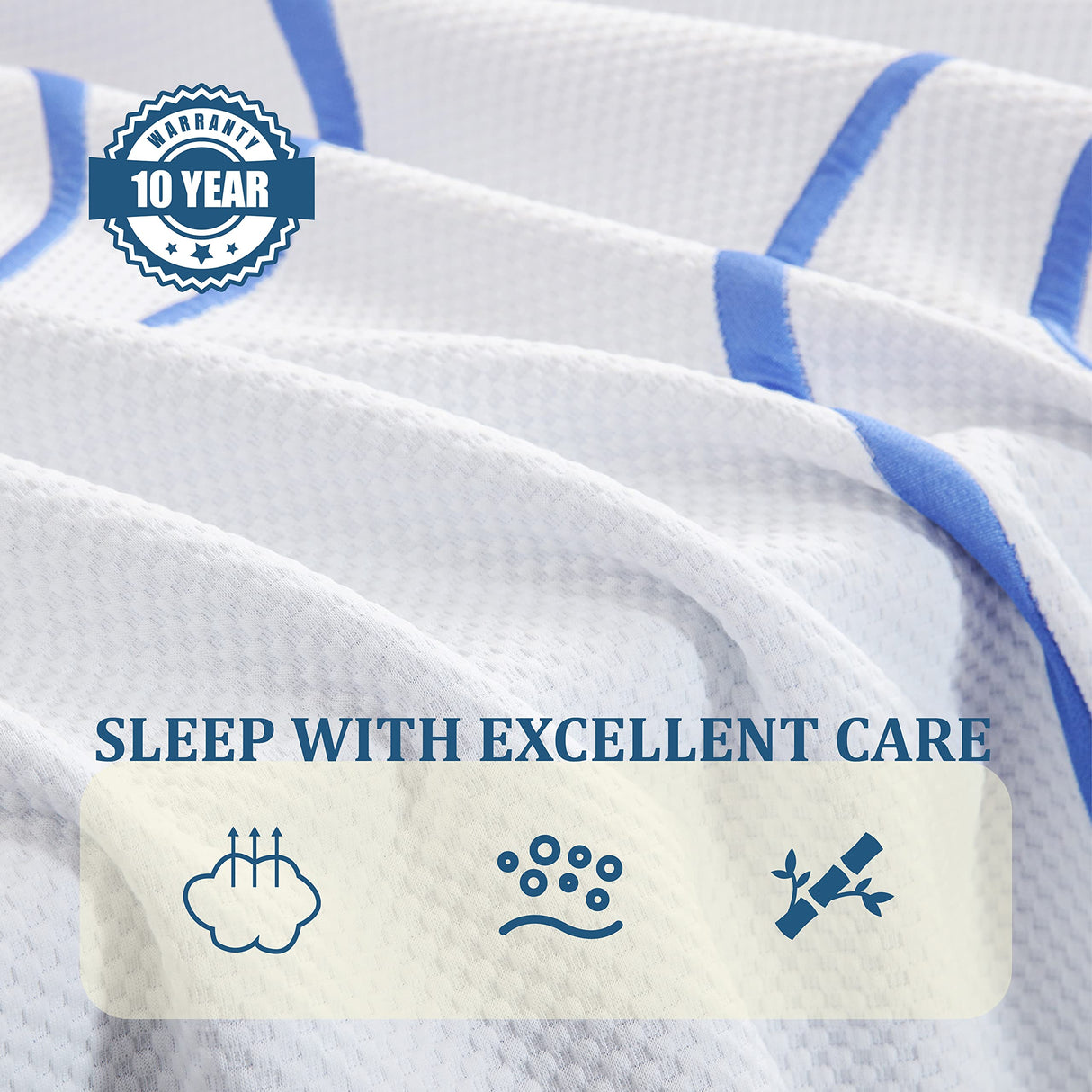 EGOHOME Twin Mattress for Kids, 8 Inch Charcoal Gel Cooling Memory Foam Bunk Bed Mattress in a Box, Medium Fiberglass Free Mattress Made in USA, CertiPUR-US Certified, Blue MLILY