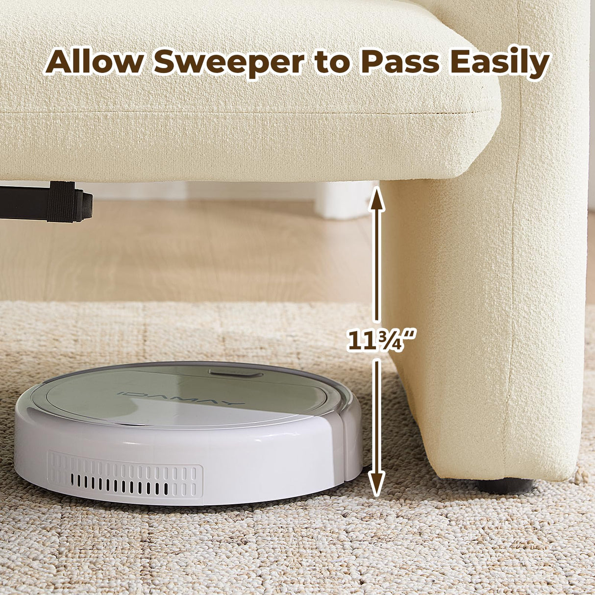 Furnimart Modern Loveseat Sofa, 54" 2-Seater Boucle Sofa, Comfy Upholstered Minimalist Couch, Small Couches for Small Spaces, Apartment, Office, Living Room, Bedroom, Dorm, Chenille White Furnimart