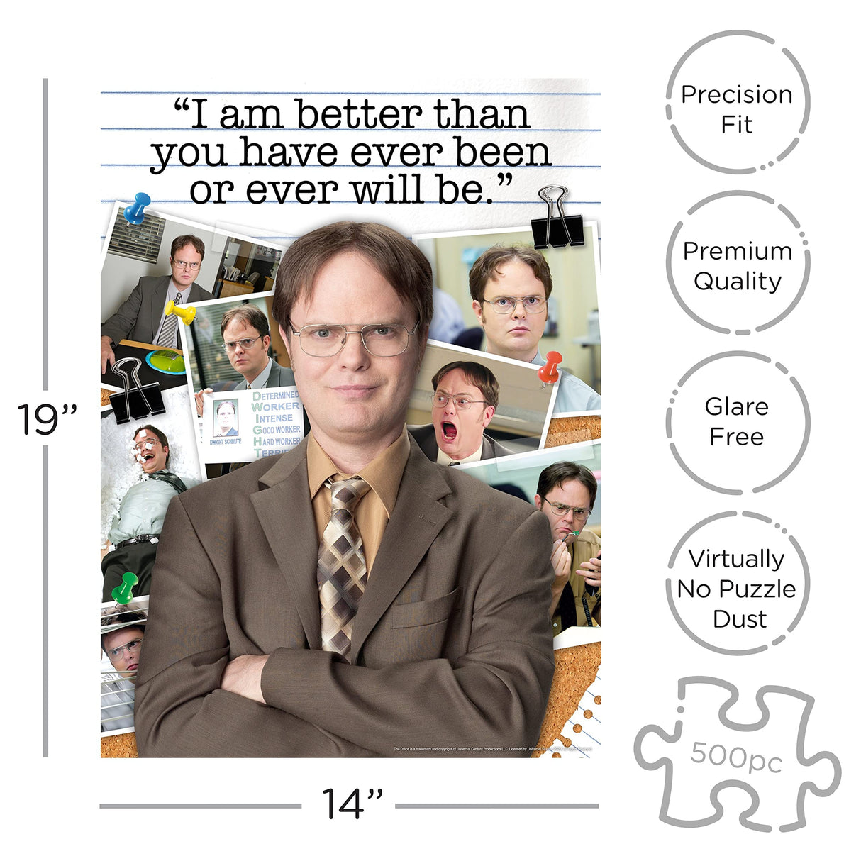 AQUARIUS The Office Dwight Schrute Puzzle (500 Piece Jigsaw Puzzle) - Officially Licensed The Office Merchandise & Collectibles - Glare Free - Precision Fit - 14 x 19 Inches AQUARIUS