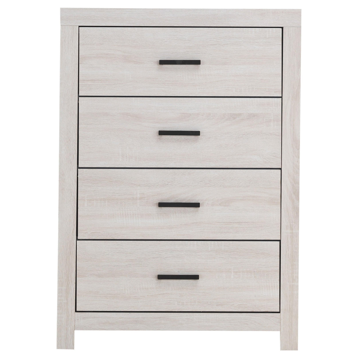 Coaster Home Furnishings Brantford Farmhouse Wood 4-Drawer Bedroom Chest of Drawers Chiffonier Clothing Storage Cabinet Bedroom Armoire Tall Dresser Organizer Unit Coastal White 207055 Coaster Fine Furniture