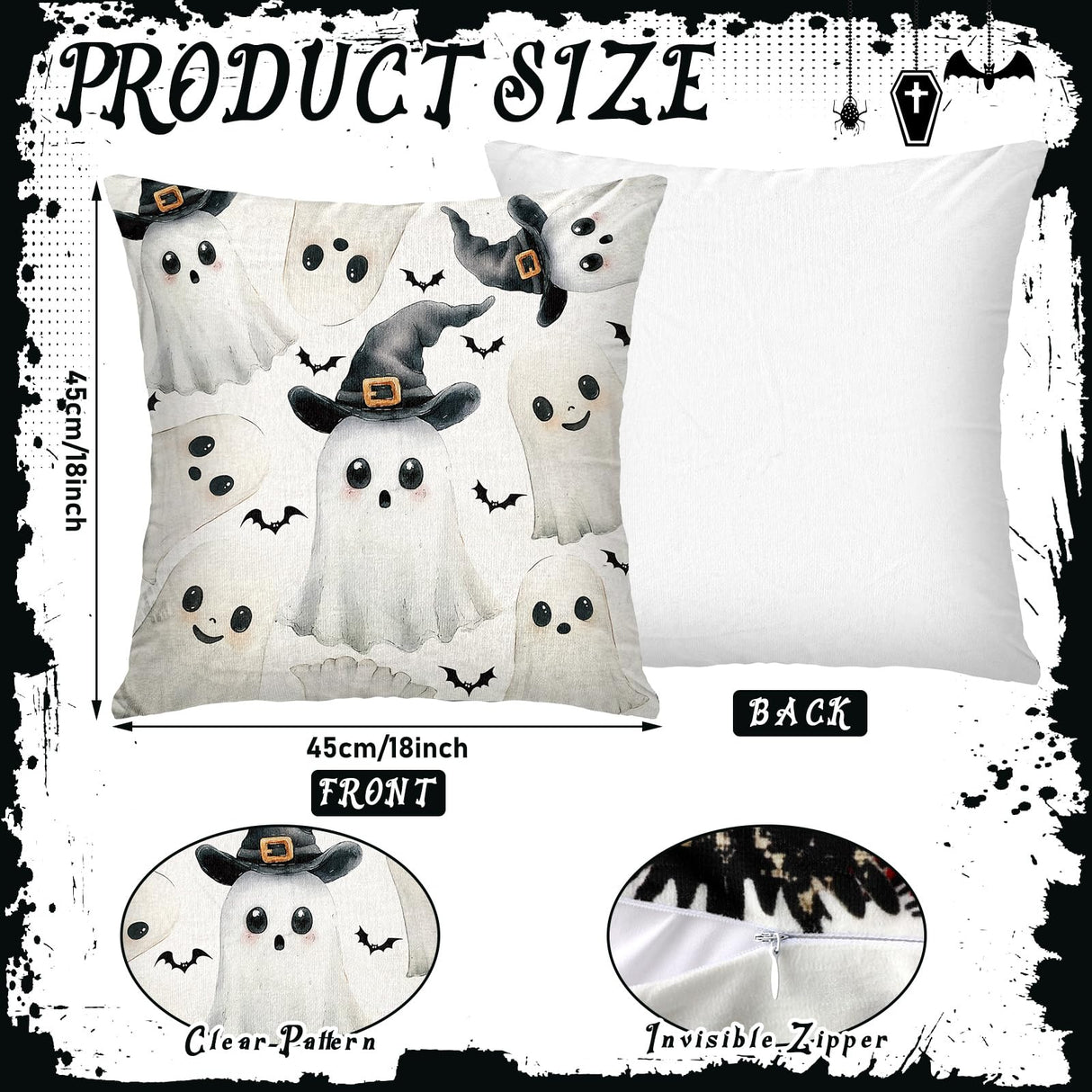 Mindsoft 20 Pcs Holiday Pillow Covers 18 x 18 Inch Seasonal Throw Pillow Covers Fall Halloween Decorative Pillowcase Pumpkin Ghost Pillowcase Cushion Case for Farmhouse Home Couch Sofa Decor Mindsoft