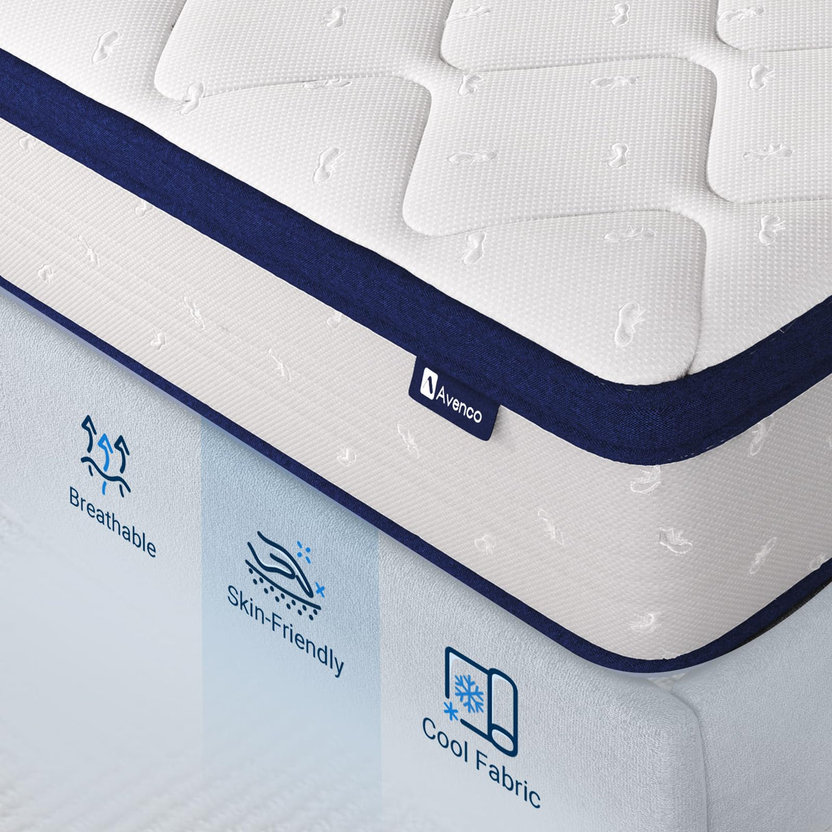 Avenco King Mattress, 14 Inch King Mattresses in a Box, Hybrid King Size Mattresses with Comfort Foam and Pocket Coils for Pressure Relief & Motion Isolation Avenco