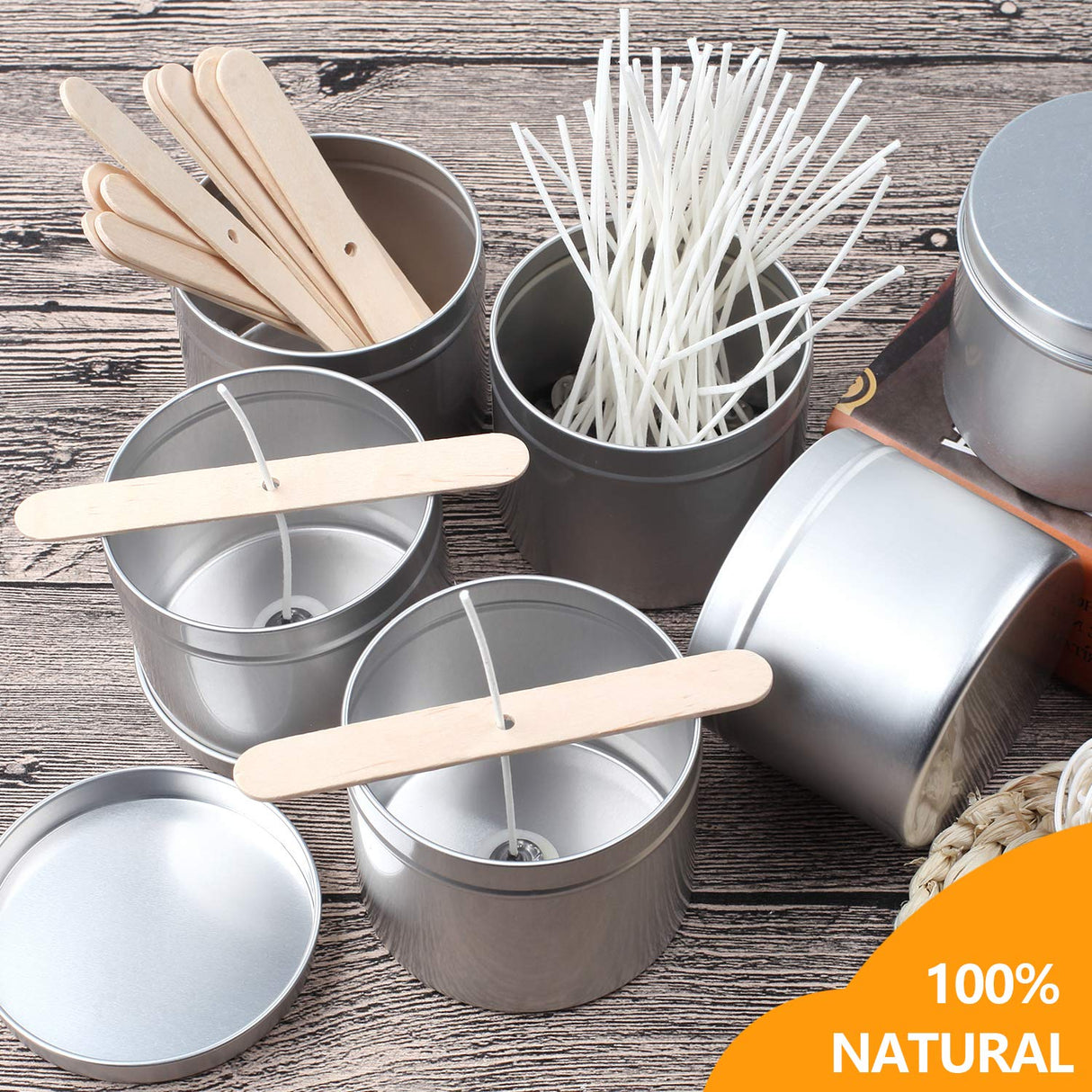 DINGPAI 100pcs Wooden Candle Wick Holders, Candle Wick Centering Devices for Candle Making, Candle Wick Bars, Wick Clips for Canld Centering Tool DINGPAI