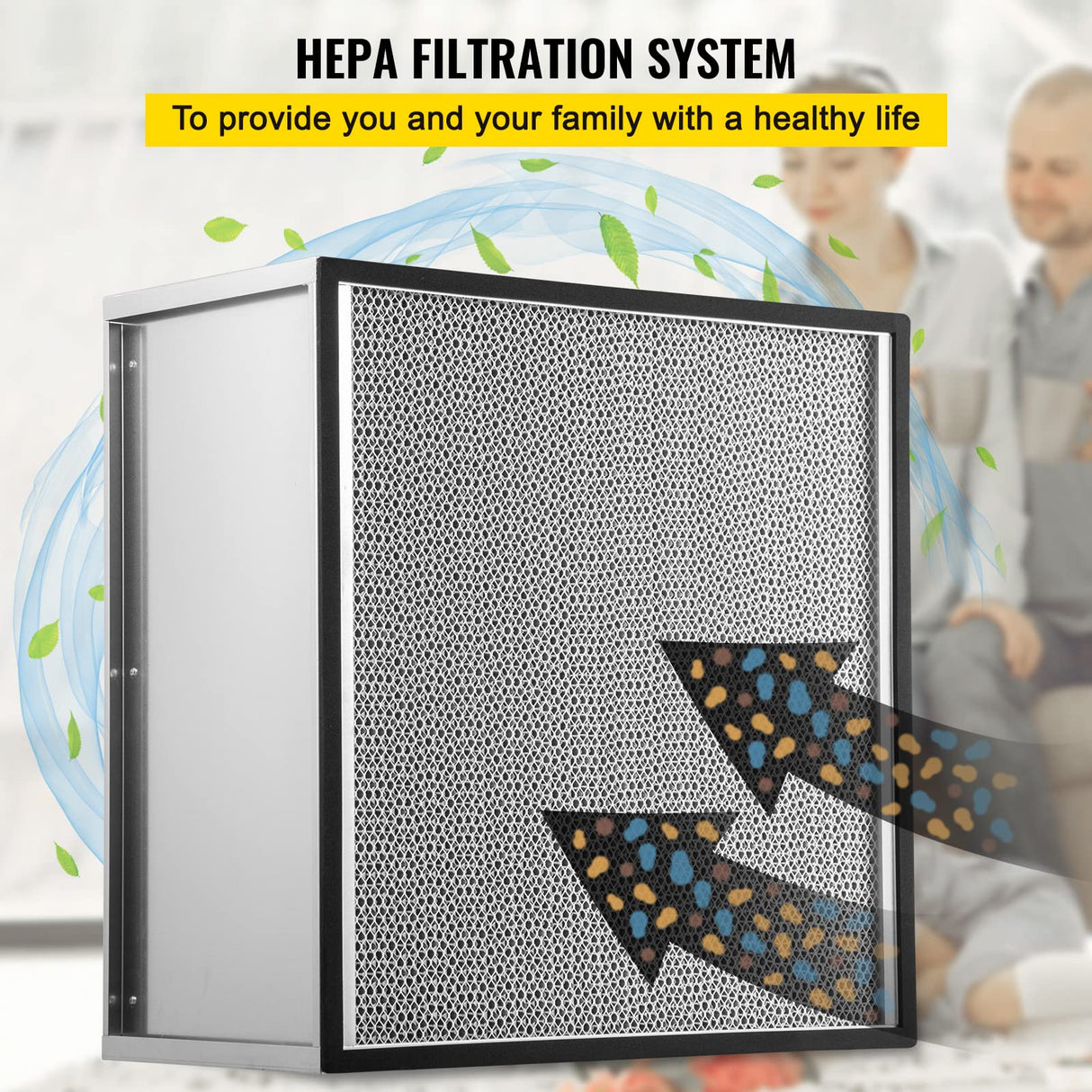 VEVOR Filter Replacement, 24'' x 24'' x 11.5'' AC Filter, HEPA Pleated Air Filter, Air Filter Replacement with Galvanized Frame, 99.97% Standard Filter Compatible for HEPA Filter Novair 2000 VEVOR