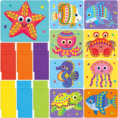Ocean Sea Animals 3D EVA Foam Sticker Mosaic Sticker Art Craft Activity for Kids Underwater Animals Preschool Learning Education Toys DIY Creative Gifts for Boys Girls Ages 4+ Toddler Birthday Party
