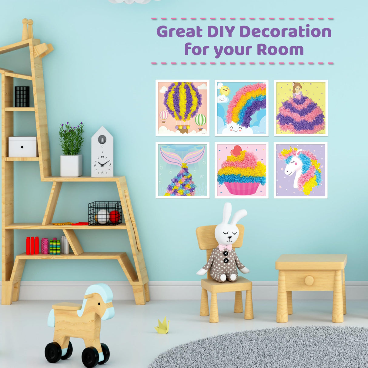 jackinthebox Poke Poke Art for Kids - Unicorns, Mermaids, Princess, Cupcakes, Mess-Free Sewing Art for Children, Toys for Girls and Boys Ages 4 5 6 7 8, Great Gift for Children, DIY Creative Activity jackinthebox