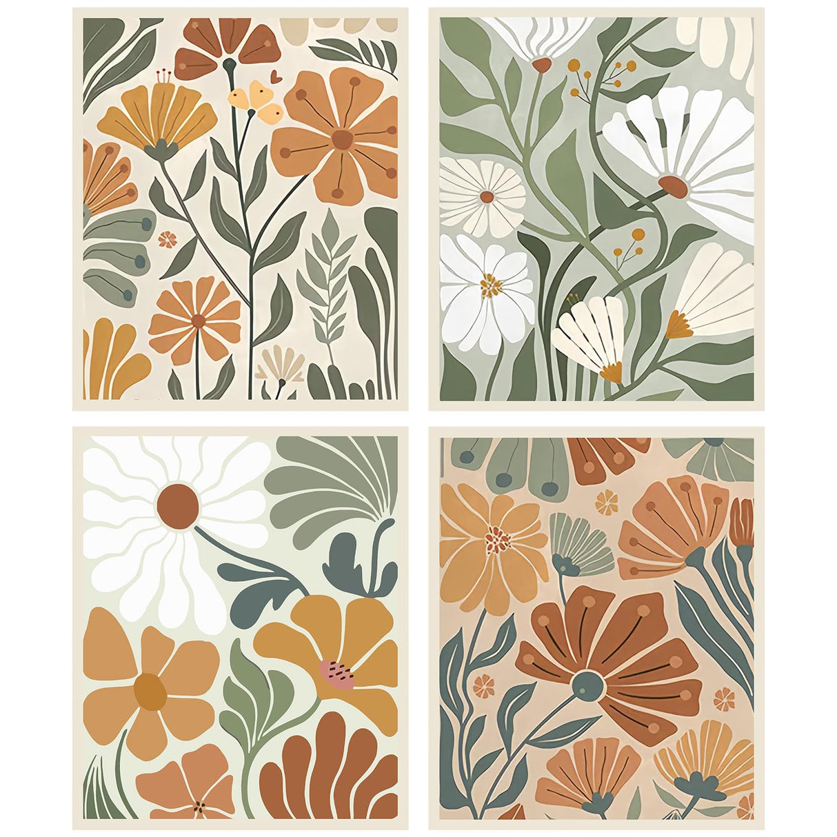 Yeaqee 4 Pcs Diamond Art Kits DIY Painting for Adult Aesthetic Wall Diamond Crafts Aesthetic Room Decor Cute Painting Pictures 5d Craft Wall Decor for Home 10 x 11.8''(Abstract Flowers) Yeaqee