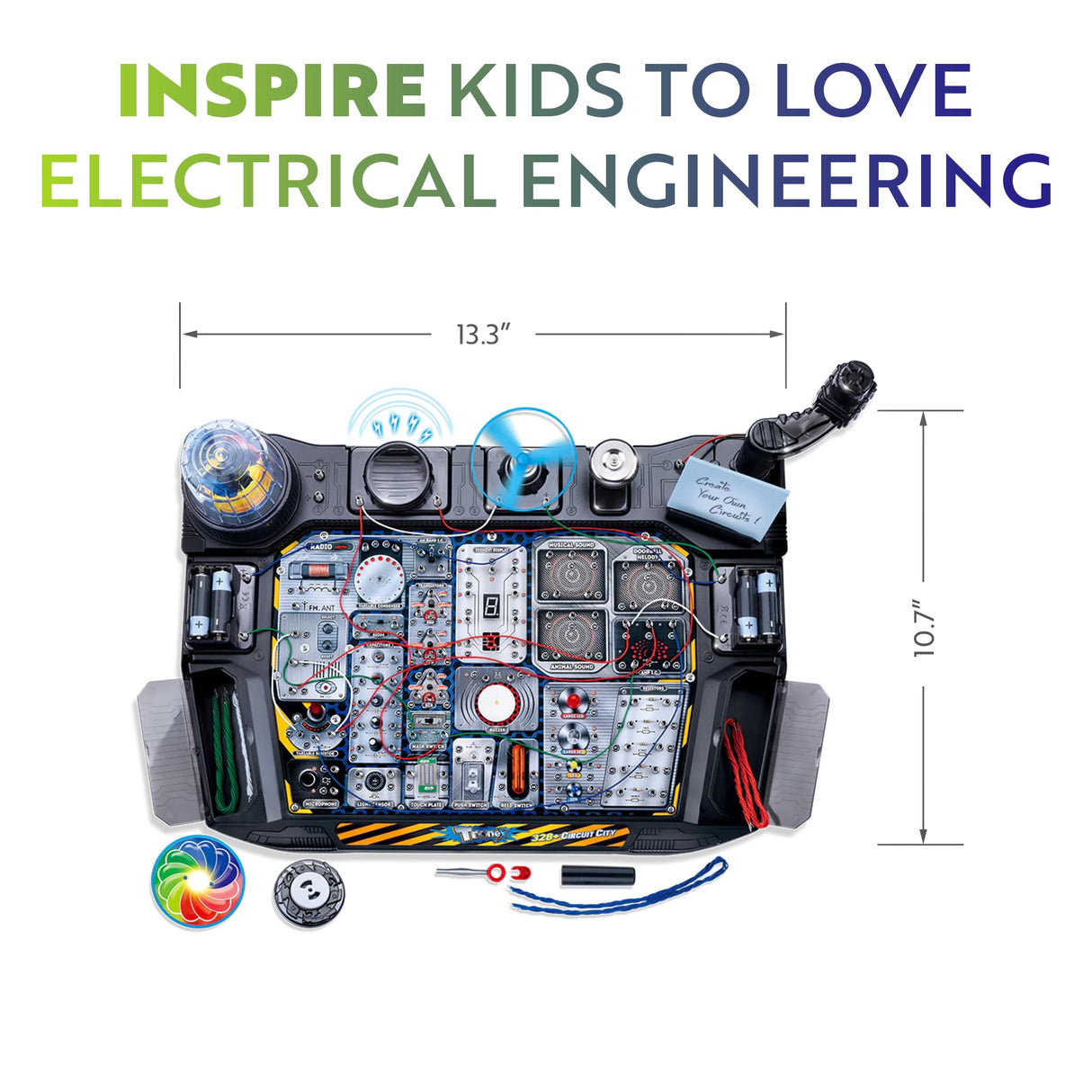 Playz Advanced Electrical Circuit Board Engineering Kit for Kids with 328+ STEM Projects on Electricity, Voltage, Currents, Resistance, & Magnetic Science | Gift for Children Age 8-13+ Playz