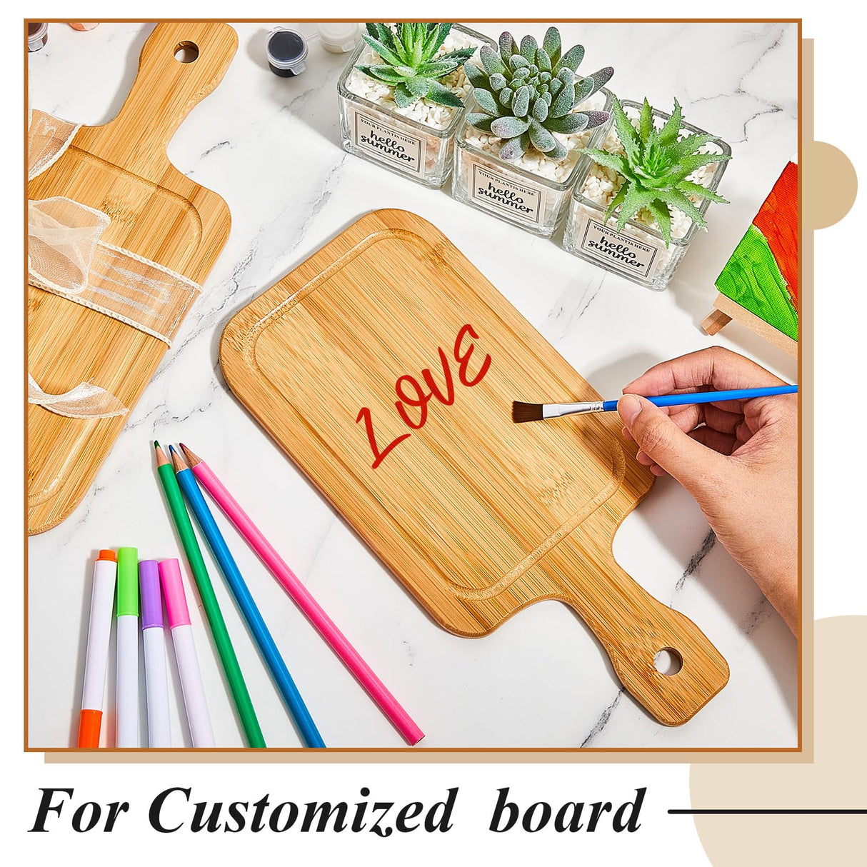Kigley 20 Pcs Small Bamboo Cutting Board Bulk Wedding Engraved Blanks Board Chopping Board Customized Laser Board for Wedding Housewarming Gift (Bamboo Color,11 x 5.12 Inch) Kigley