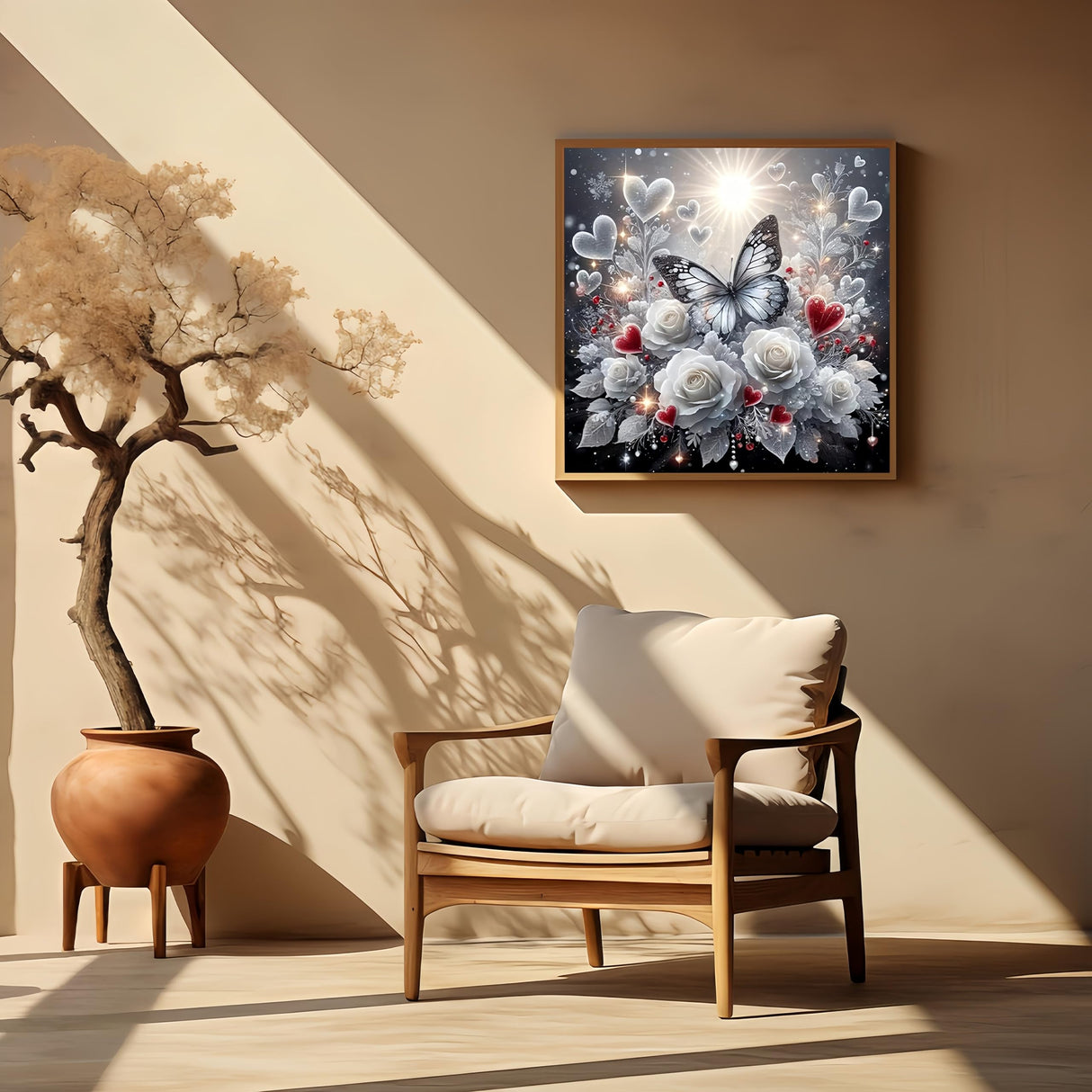 JYXSJYYD 5D DIY Insect Diamond Art Kits for Adults,Butterfly Diamond Paintings Kits for Beginners,Paint by Diamonds Dot Full Drill Gem Art Crafts,Home Wall Decoration 13.8x13.8 Inches. JYXSJYYD