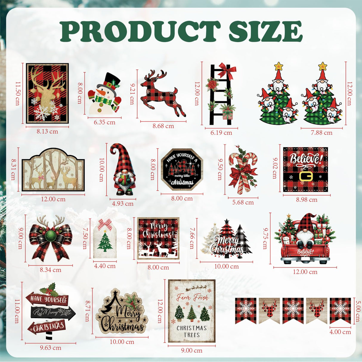 TAKEALOOKO Christmas Tiered Tray Decor Set - 24Pcs Wooden Signs Snowman Gnome Truck Ornaments, Family Party Rustic Farmhouse Holiday Decorations for Table Shelf Centerpiece Xmas Home TAKEALOOKO