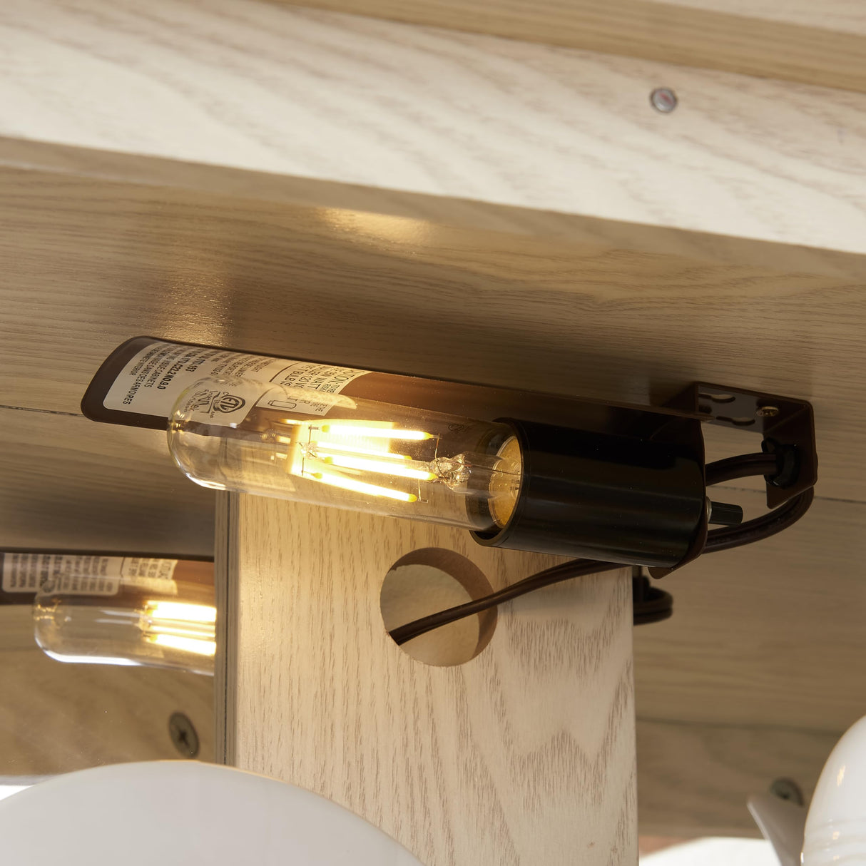 Farmhouse Display Curio Cabinet,Lighted Corner Cabinet with Tempered Glass Door & 2 Glass Shelves (E26 Light Bulb Included) YiaFurio