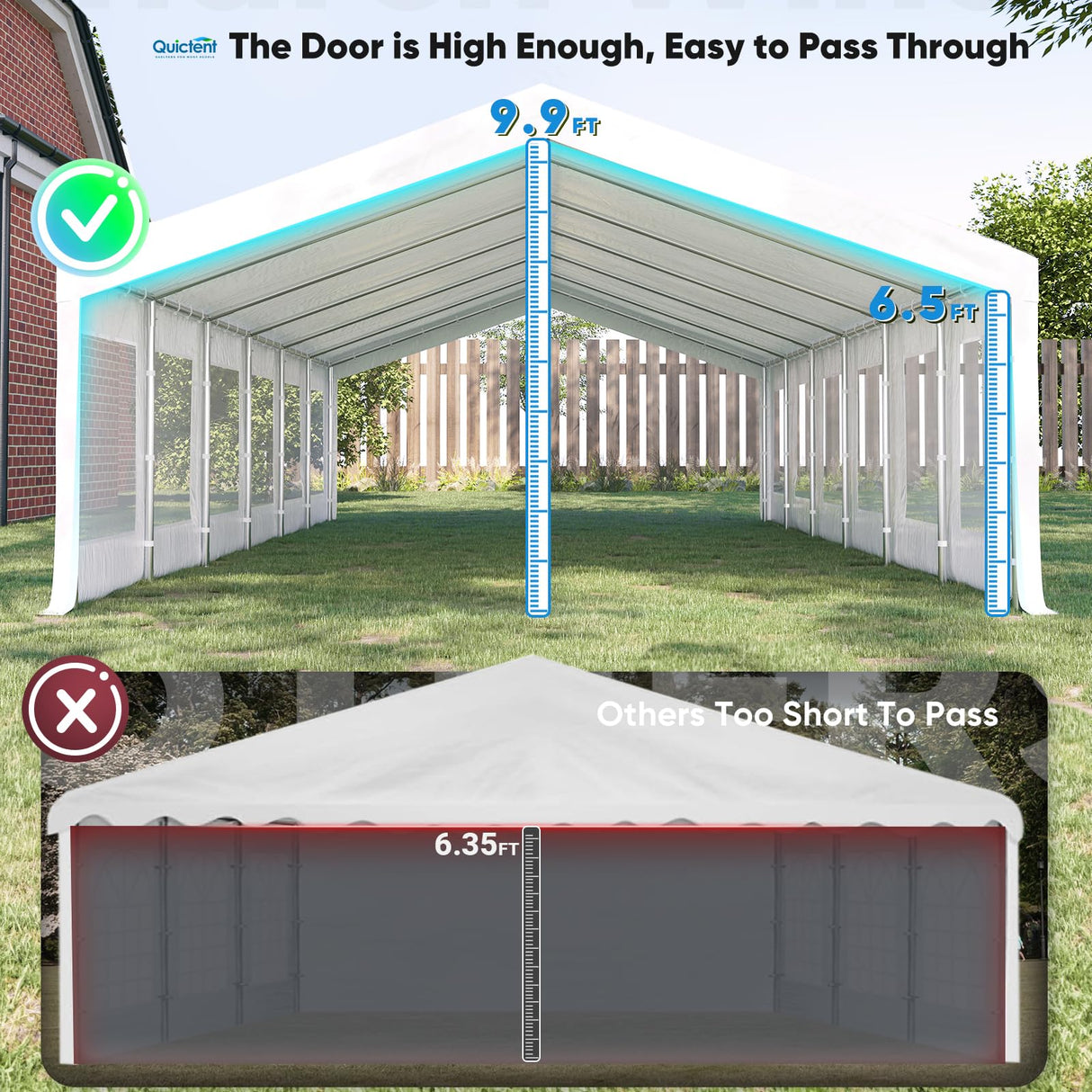 Quictent 20'x40' Heavy Duty Party Tent with Roll-up Ventilated Mesh Windows, Outdoor Event Shelter for Parties Wedding Carports Canopy BBQ Quictent