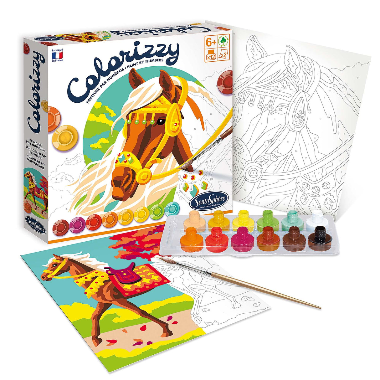 Sentosphère Colorizzy Horses Paint by Number Kit Sentosphère
