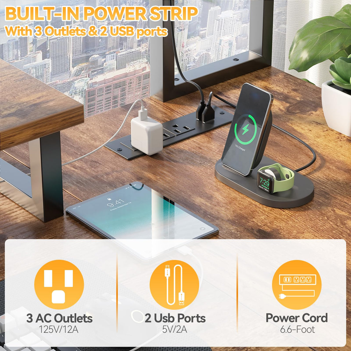 Aheaplus Small L Shaped Gaming Desk with LED Lights & Power Outlets, Reversible L-Shaped Computer Desk with Monitor Stand & Storage Shelf, Corner Desks Home Office Desk with Storage Bag, Rustic Brown Aheaplus