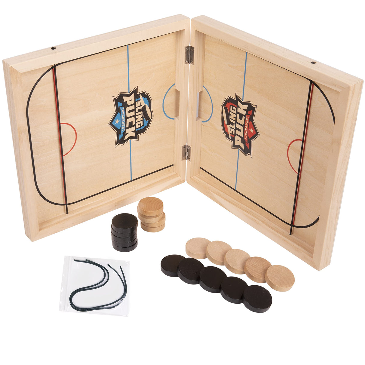 Crazy Games Fast Sling Puck Board Game I 24" Small Wooden Family Games, Table Top Hockey Game for Adults & Kids, Competitive game ideal for parties Crazy Games