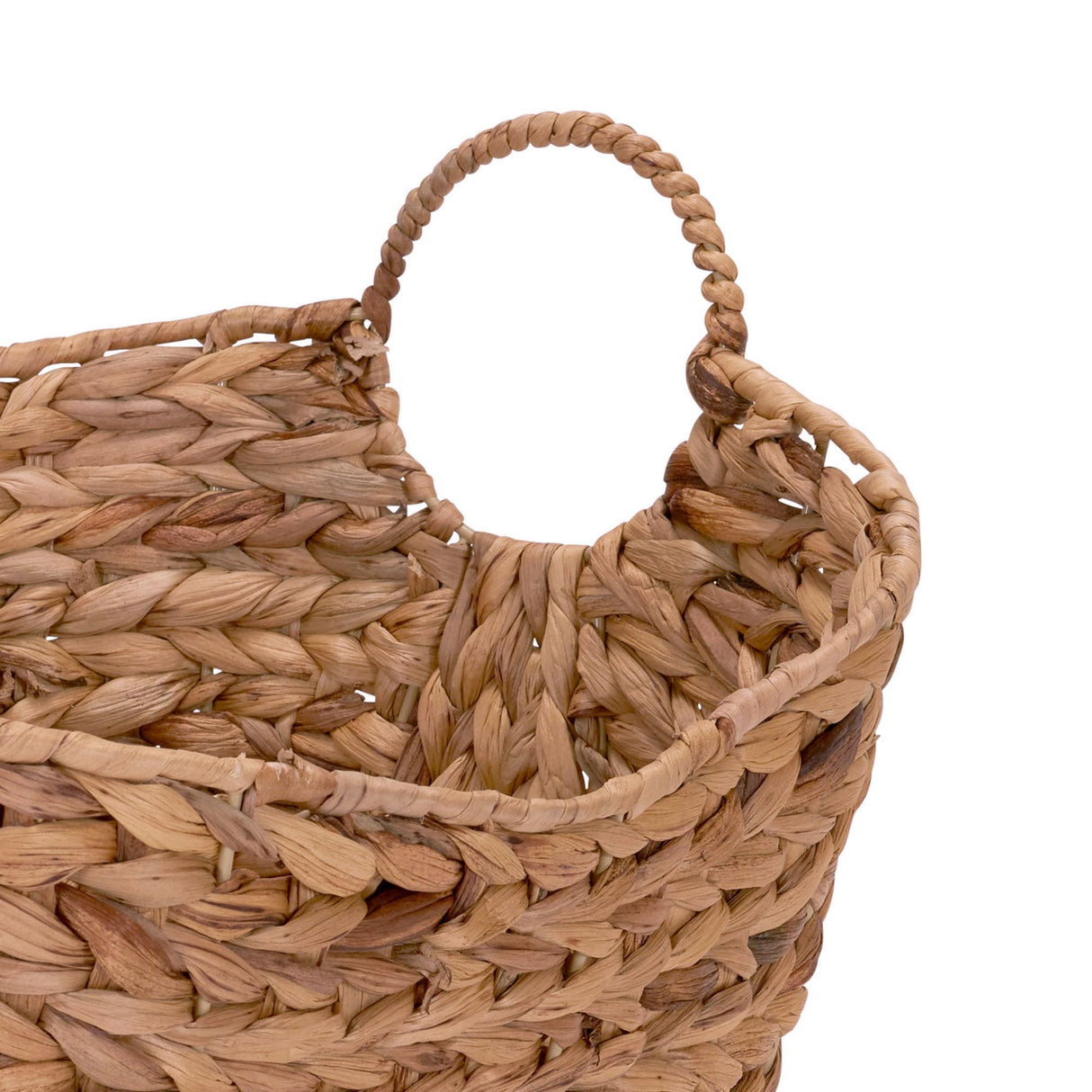Household Essentials ML-4002 Tall Water Hyacinth Wicker Basket with Handles | Natural, Brown, Natural Household Essentials