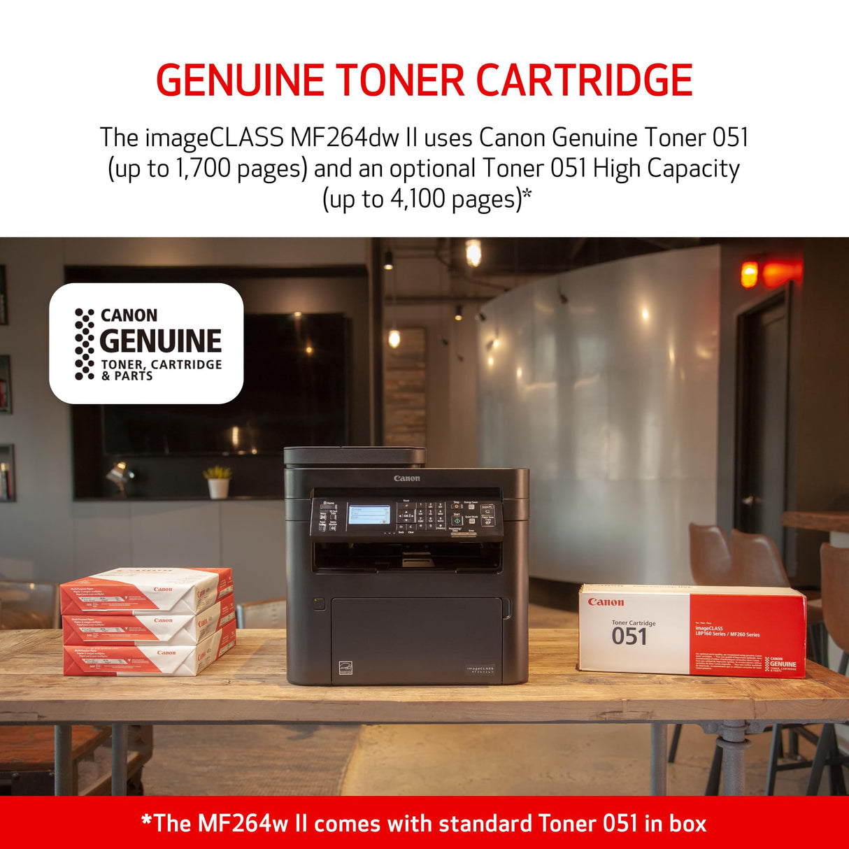 Canon imageCLASS MF264dw II Wireless Monochrome Laser Printer, Print, Copy and Scan, Auto Document Feeder, Black Canon