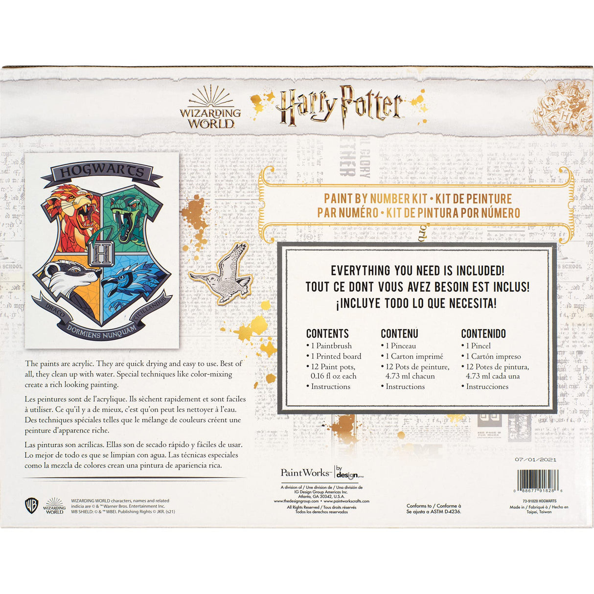 PaintWorks Hogwarts Harry Potter Paint by Number Kit for Adults and Kids Dimensions