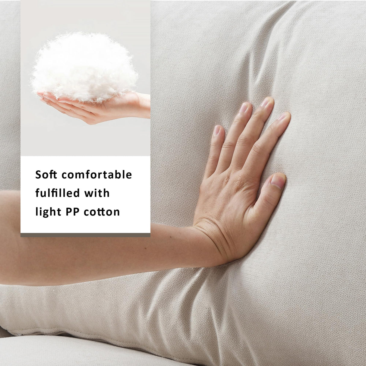 Tmsan 100.4" Beige Cloud Couches for Home Living Room Sofa Set, Modern L Shaped Sectional Couch with Convertible Ottoman, 4 Seater Comfy Polyester Fabric Modular Sofa for Apartment Bedroom Office Tmsan