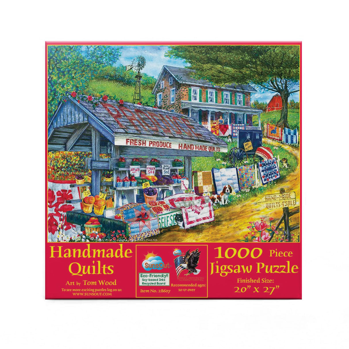 SUNSOUT INC - Handmade Quilts - 1000 pc Jigsaw Puzzle by Artist: Tom Wood - Finished Size 20" x 27" - MPN# 28607 SunsOut