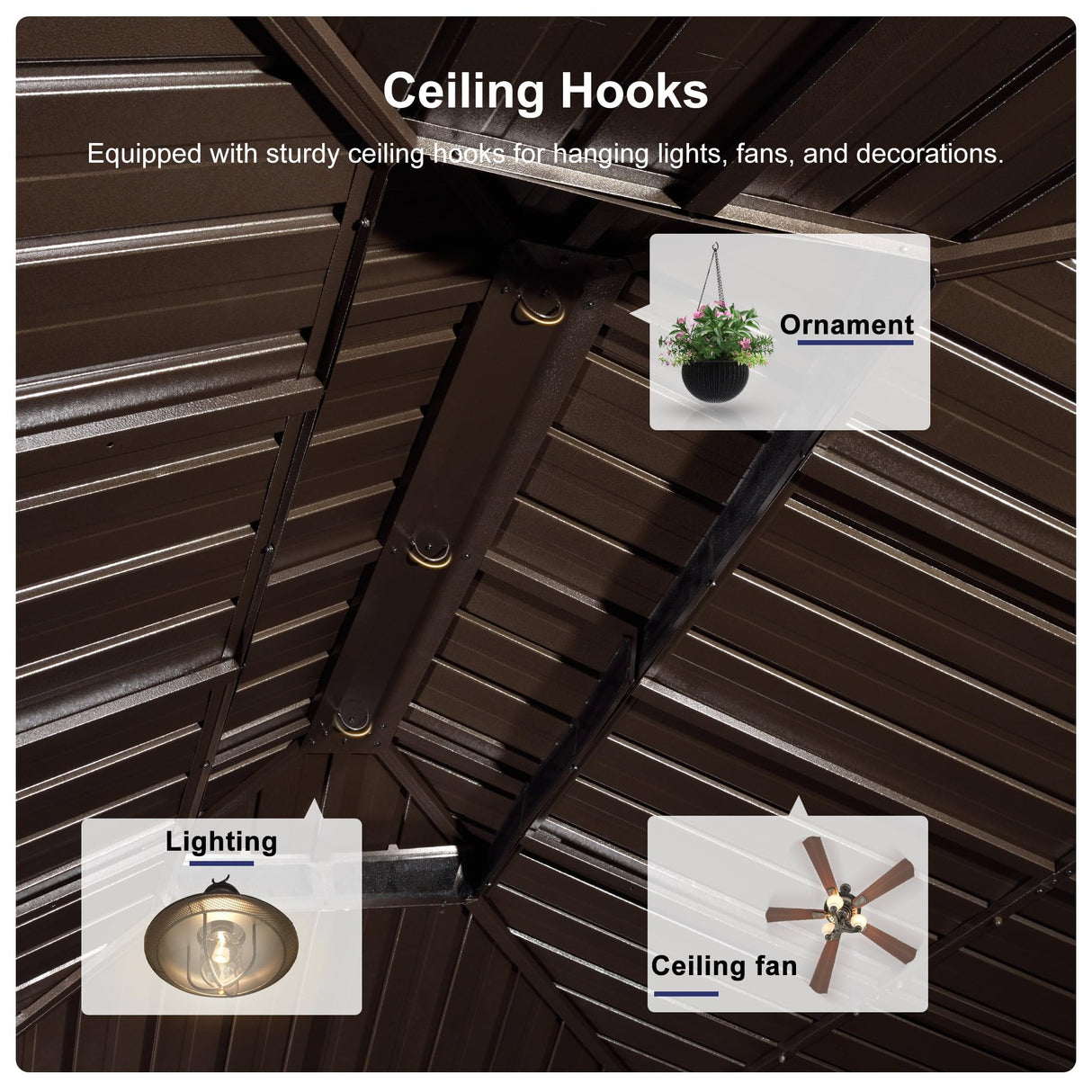 PURPLE LEAF 12' X 16' Permanent Hardtop Gazebo for Patio with Netting and Curtains Deck Backyard Heavy Duty Sunshade Metal Roof All Weather Outdoor Pavilion Canopy PURPLE LEAF