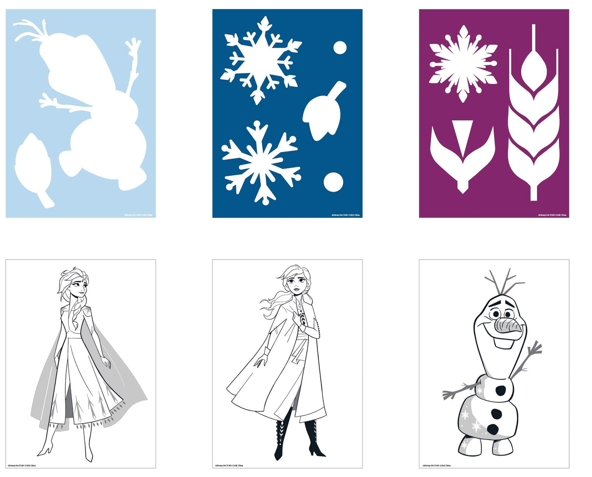 Frozen 2 Outdoor Sidewalk Chalk Set for Kids with Stencils, Bucket and Decals Innovative Designs