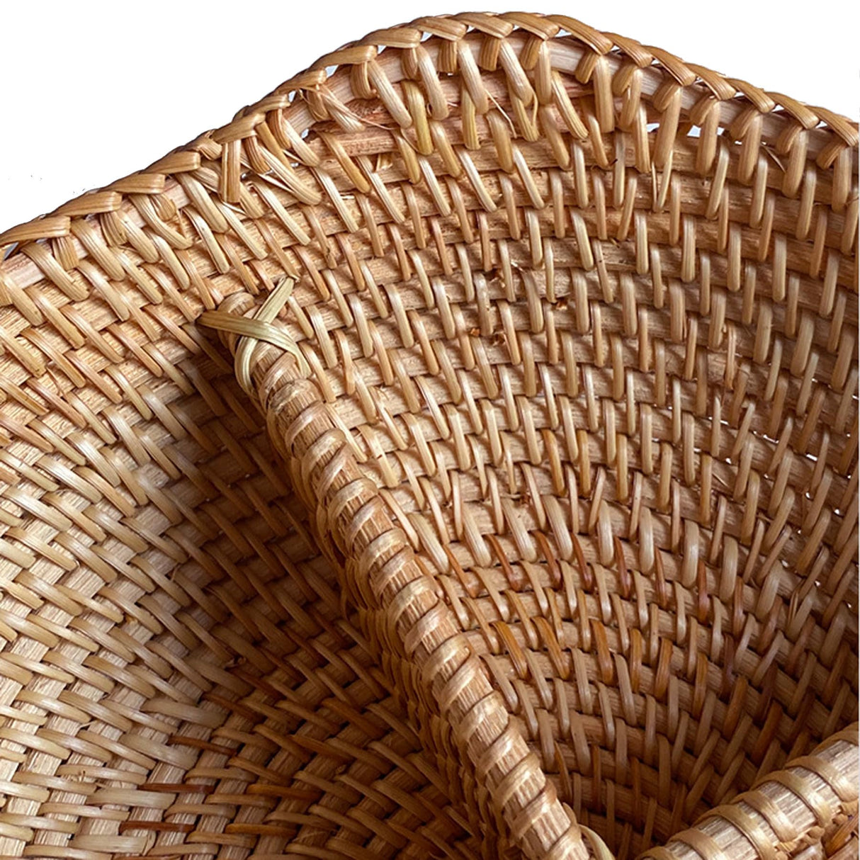 i-lan 4-Compartment Divided Serving Dishes Rattan Bowl,Round Sectional Decorative Fruit Tray for Snacks,Nuts,Candies,Crackers,Veggies i-lan