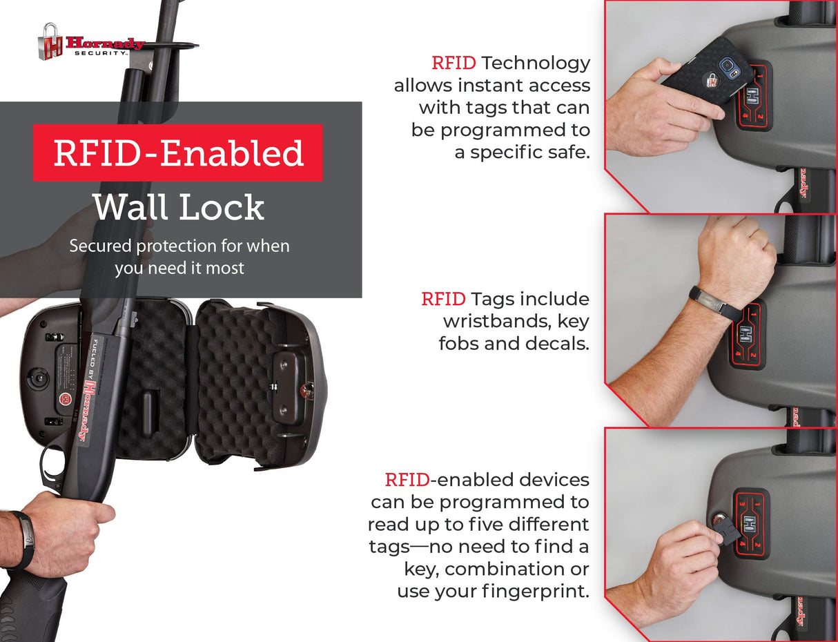 Hornady Rapid Safe Wall Mount for Long Guns – RFID Entry Quick Access Safe For Shotguns and Rifles Hornady