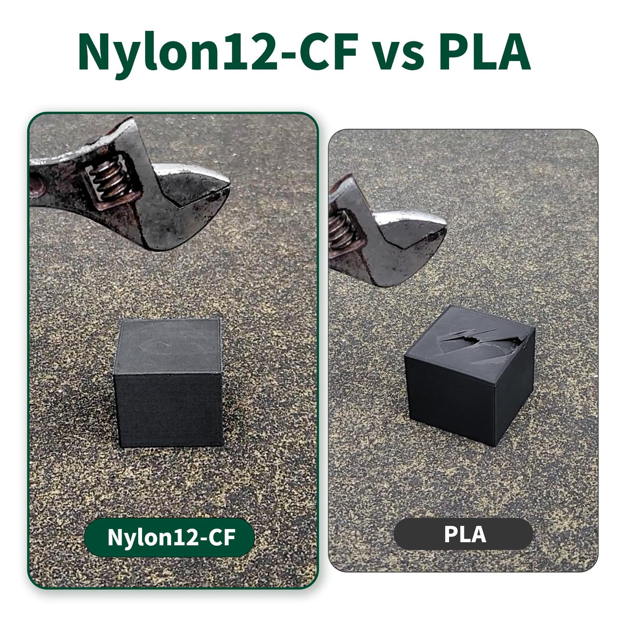 YXPOLYER PA12-CF Filament Chopped Carbon Fiber Nylon Filament 1.75mm 500g 1.1lbs Nylon Filament 1.75 3D Printer Filament yxpolyer