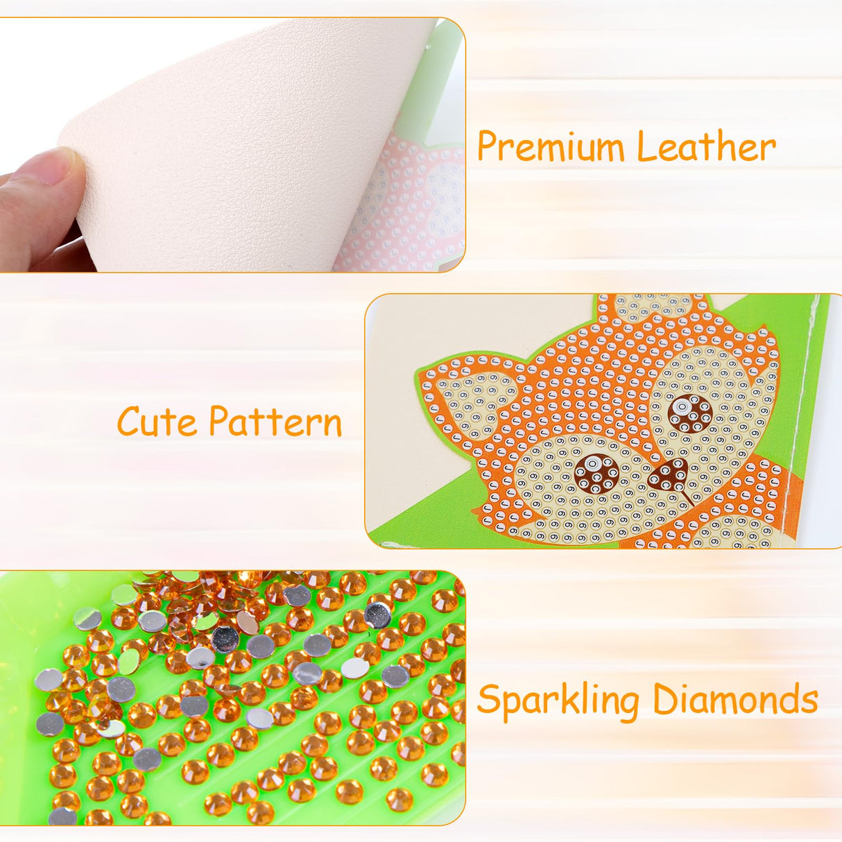 Anseal 8 Pcs Diamond Art Bookmarks, Rhinestone Crystal Corner Bookmarks for Book Lovers, Triangle Embroidery Painting Arts Crafts Book Mark for Kids (Animal) Anseal