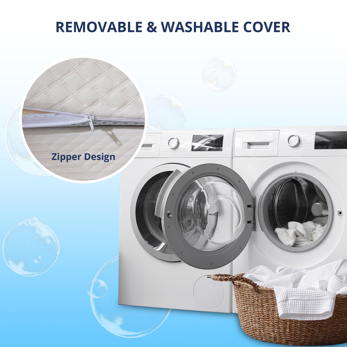 4 Inch Gel Memory Foam Mattress Topper King Size, Cooling Bed Topper for Pressure Relief with Removable Breathable Soft Cover, CertiPUR-US Certified EGOHOME