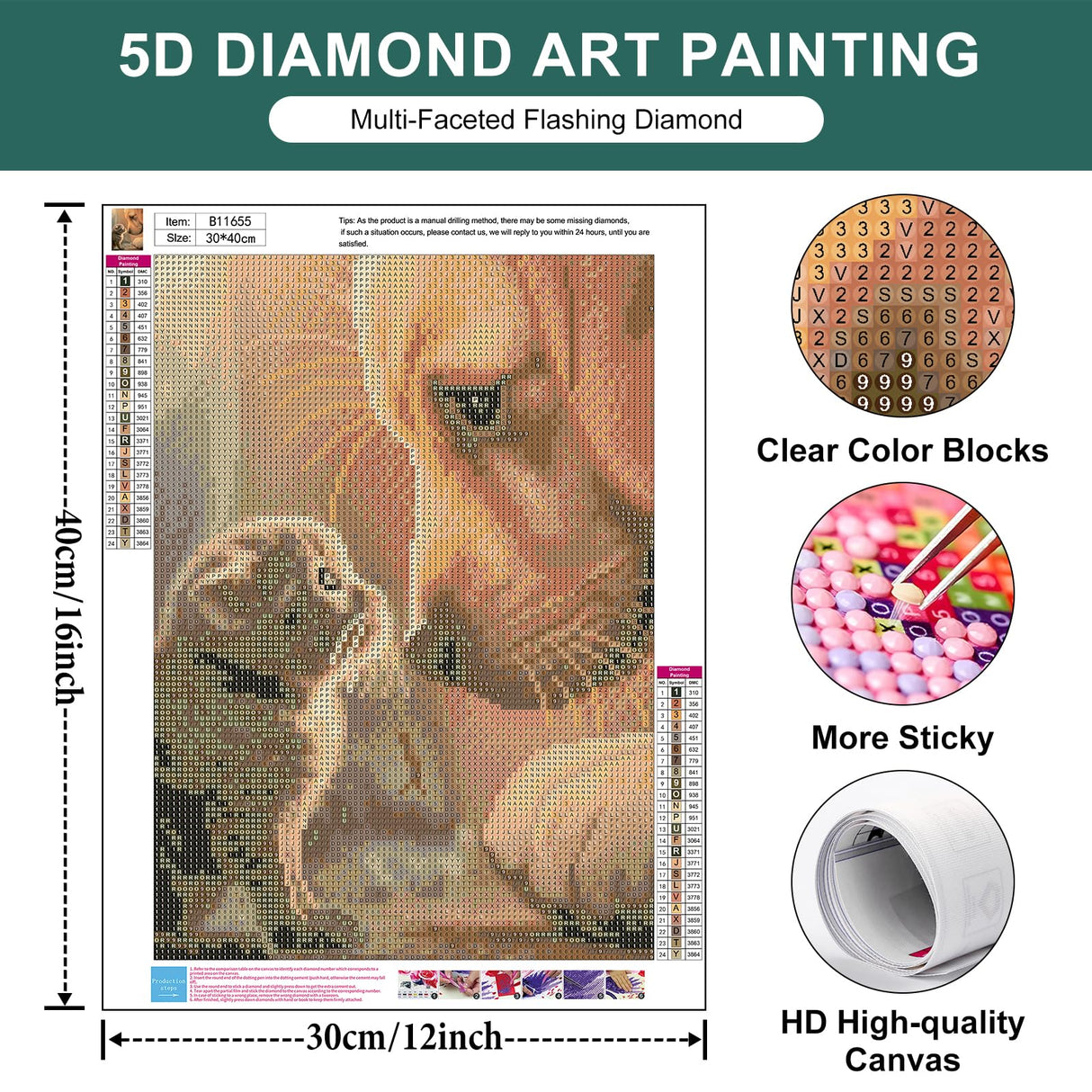 Cat Diamond Art Kits for Adults Beginners, Dog Diamond Painting Kits for Adults, Full Drill Cat and Dog Gem Art Kit, DIY 5D Animal Diamond Dots for Adults for Gift Home Decor 12x16 inch PRASIO