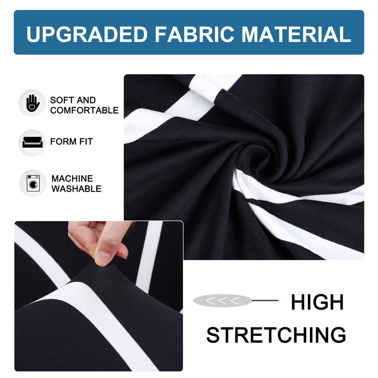 uxcell Stretch Sofa Cover Printed Couch Slipcover for Sofas Loveseat Armchair Living Room Universal Furniture with One Pillowcase (Black White Branches, Large) uxcell