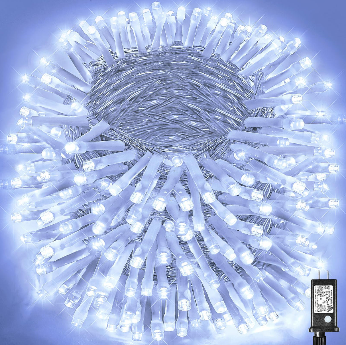 500 LED Christmas Lights Outdoor - 165FT Super Long Christmas String Lights 8 Modes Waterproof Plug in Fairy Lights with Timer Memory for Indoor Xmas Tree Holiday Party House Decorations, Cool White Vivideal