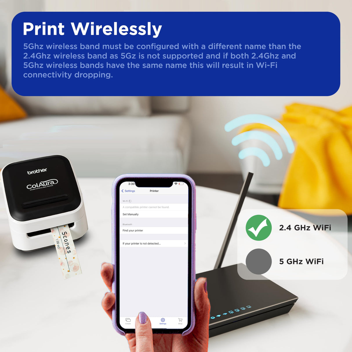 ColAura Color Photo and Label Printer,White Brother