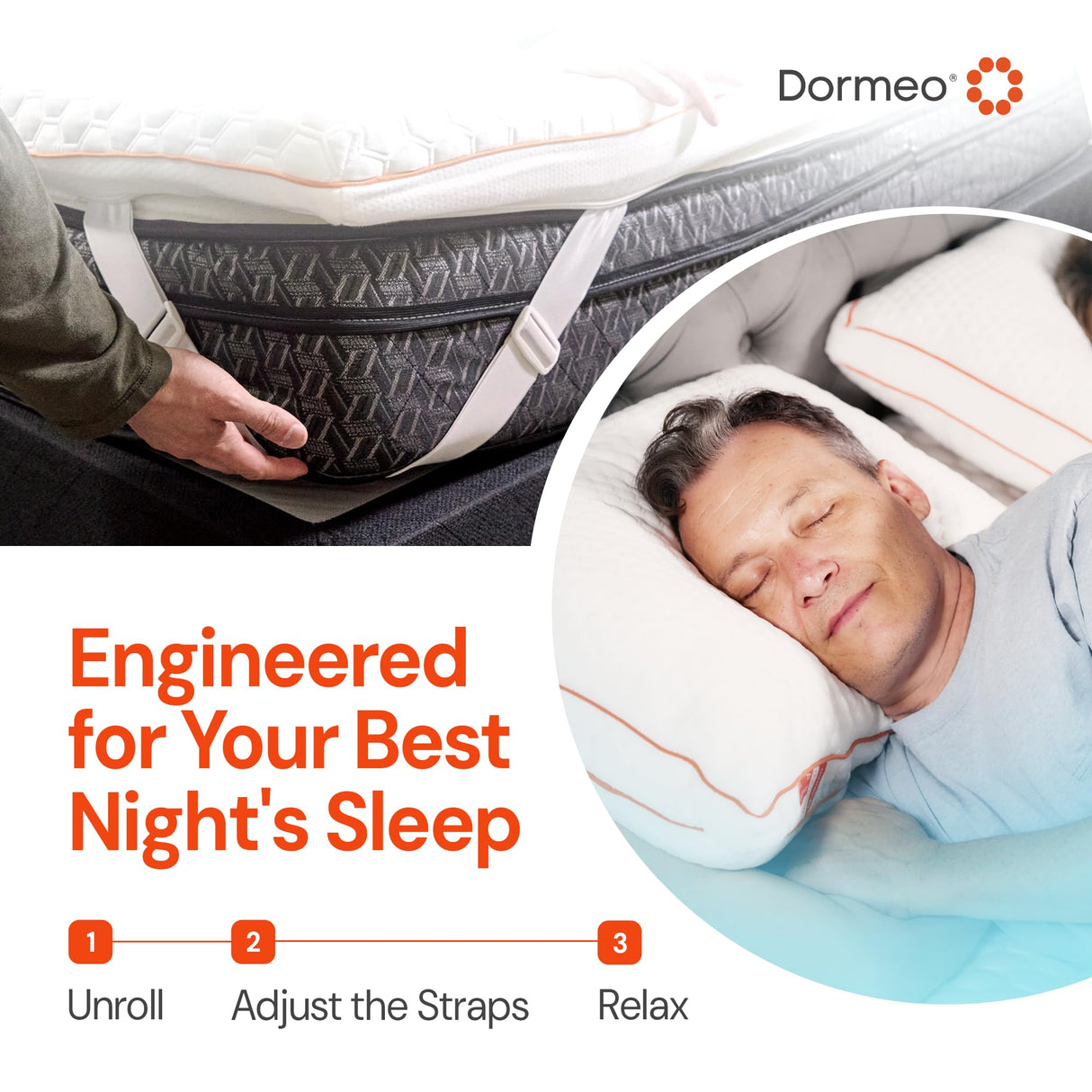 Dormeo Premium King Cooling Mattress Topper - 3-Zone OctaspringⓇ Technology for Optimal Back Support, Anti-Slip Bottom Dormeo