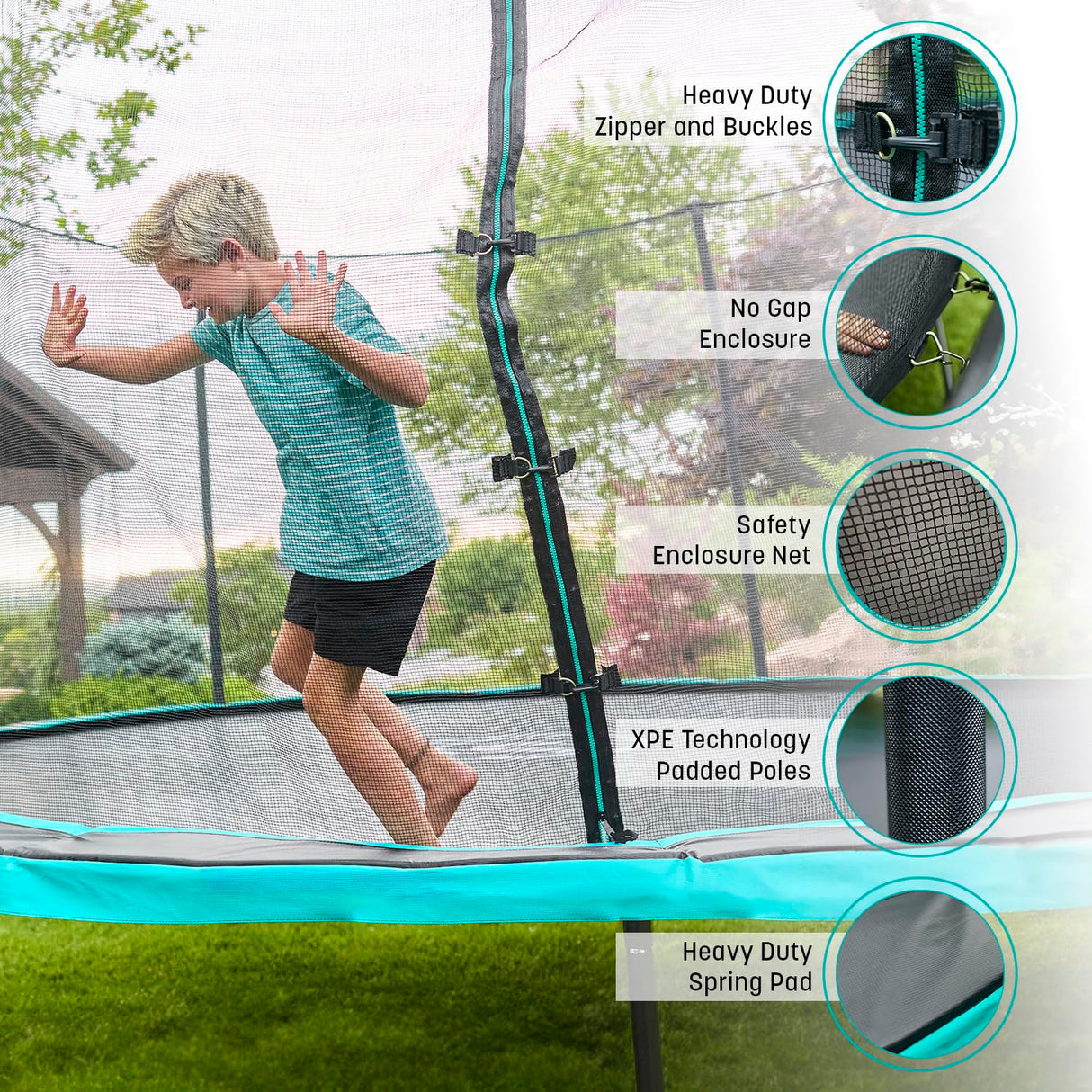 SKYWALKER TRAMPOLINES 12 FT Round Trampoline with Safety Enclosure Net, Outdoor Trampoline, ASTM Approved Skywalker Trampolines