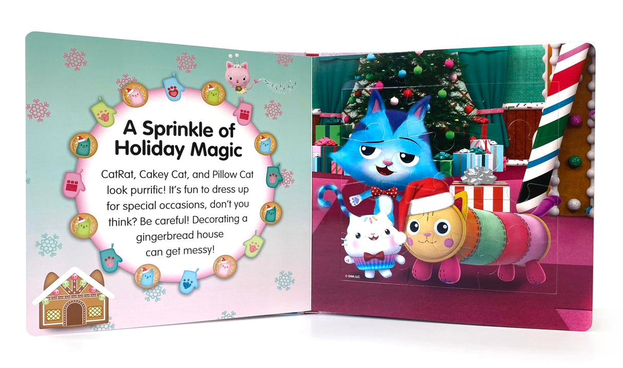 Gabby's Dollhouse Christmas My First Puzzle Book - Jigsaw Puzzles for kids, 10-page board book, 5 puzzles to enjoy Phidal