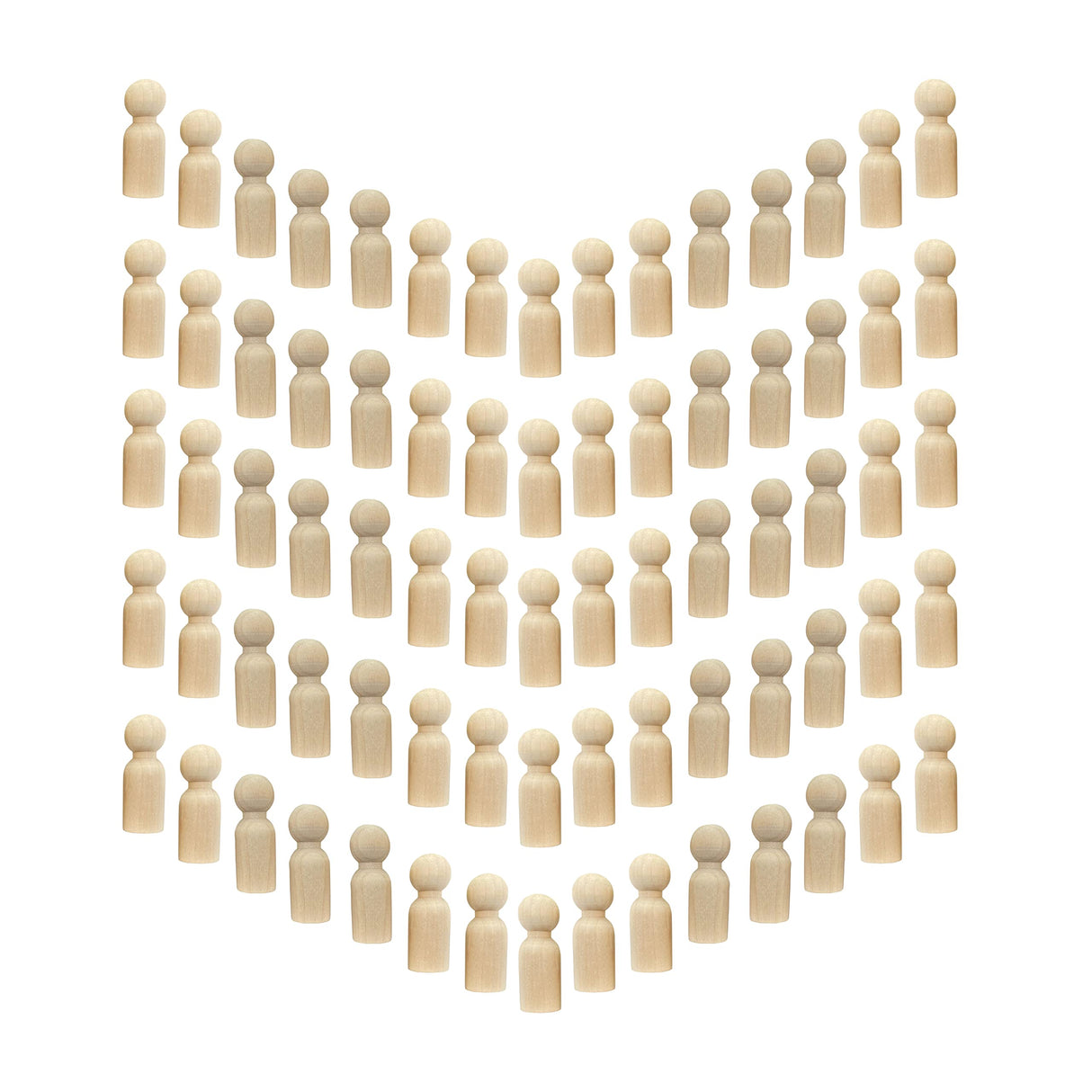 75 Pieces Wood Peg Dolls Unfinished Wooden People Craft Blank Family Figures 5/8 x 1-3/4 inch Cregugua